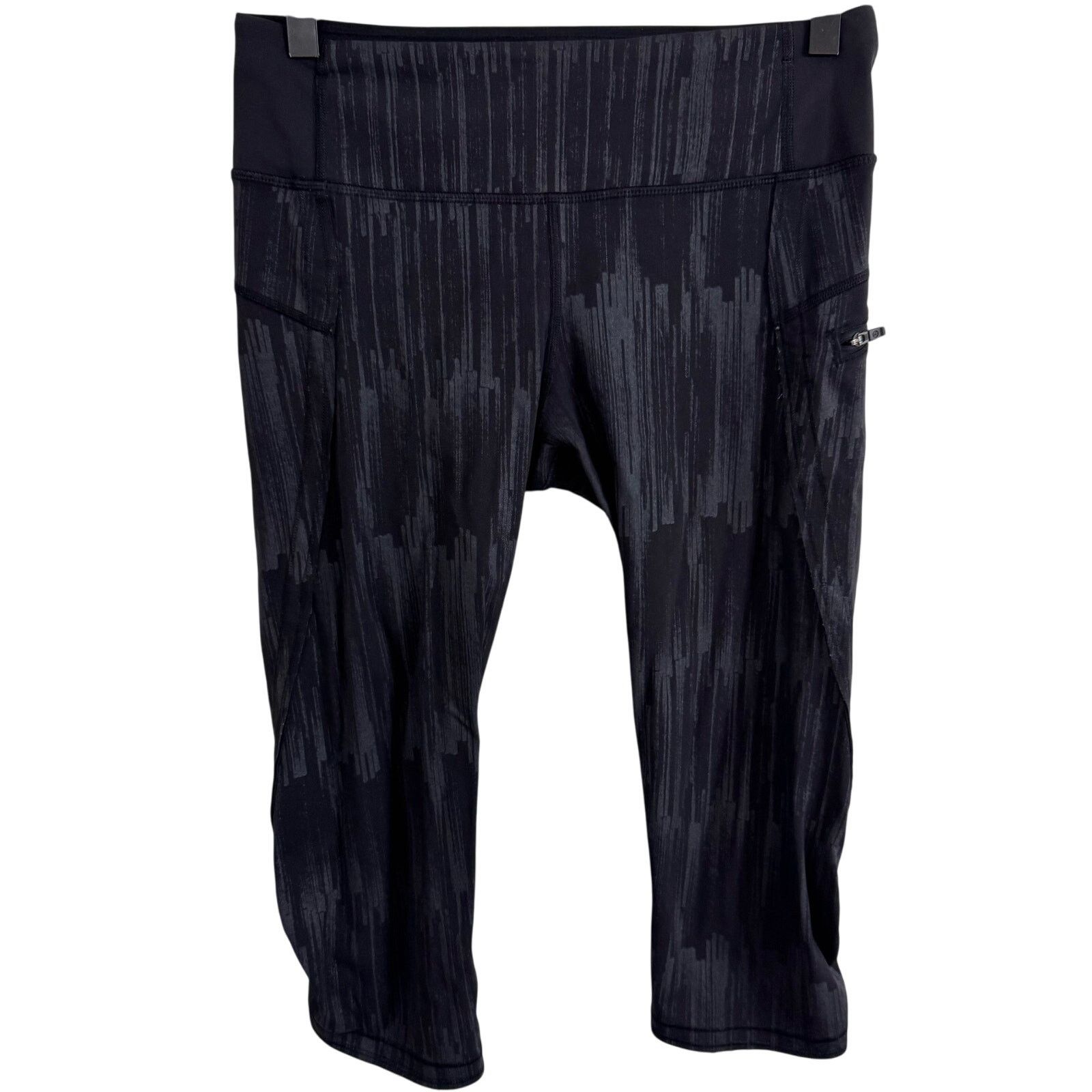 Lululemon Lululemon Run: Top Speed Crop Scratch Match Black Multi Sz 6 Size 28" / US 6 / IT 42 - 2 Thumbnail