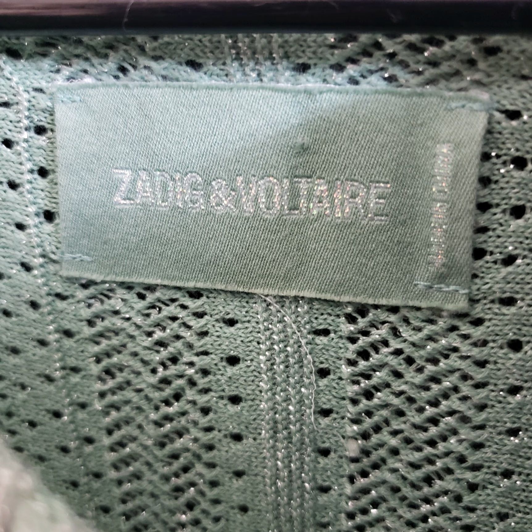Zadig & Voltaire VINTAGE Zadig & Voltaire Womens Flint Pointelle Knit Sweater Sz Medium Green Silver Size M / US 6-8 / IT 42-44 - 6 Thumbnail