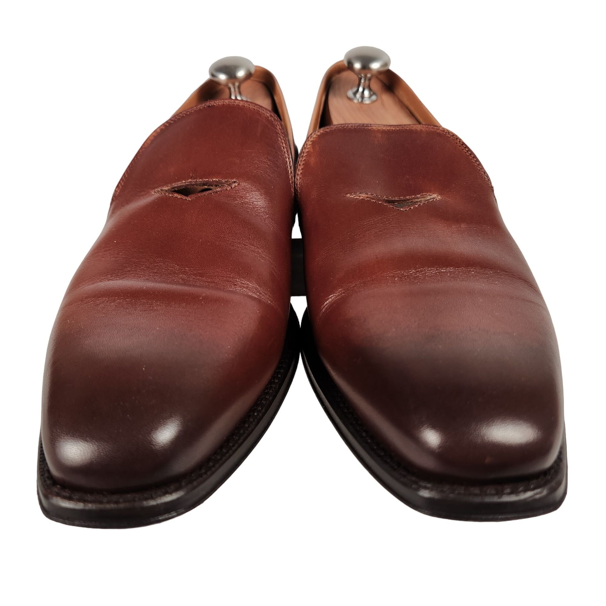 Paul Fredrick Paul Fredrick Italy Men 9 Burnished Brown Leather Dress Shoe Size US 9 / EU 42 - 11 Thumbnail