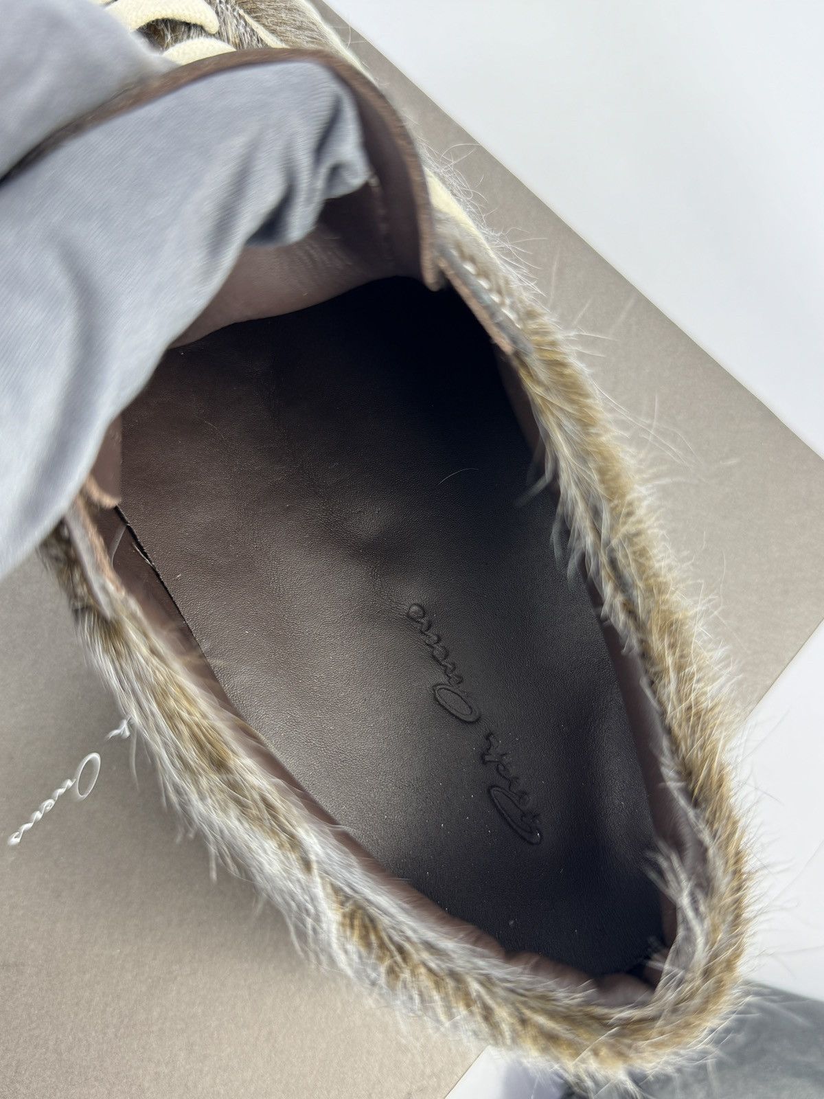 Rick Owens VINTAGE SUEDE TRIMMED CALF HAIR SNEAKERS Size US 10 / EU 43 - 8 Thumbnail