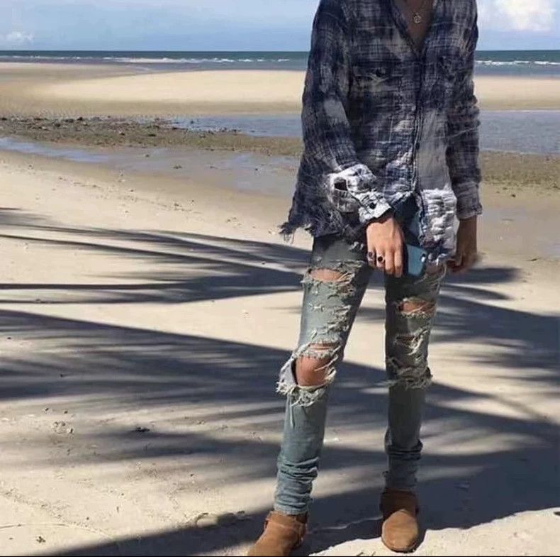 Saint Laurent Paris saint laurent paris14SS Knife Cut Jeans of Great Destructio Size US 27 - 9 Thumbnail