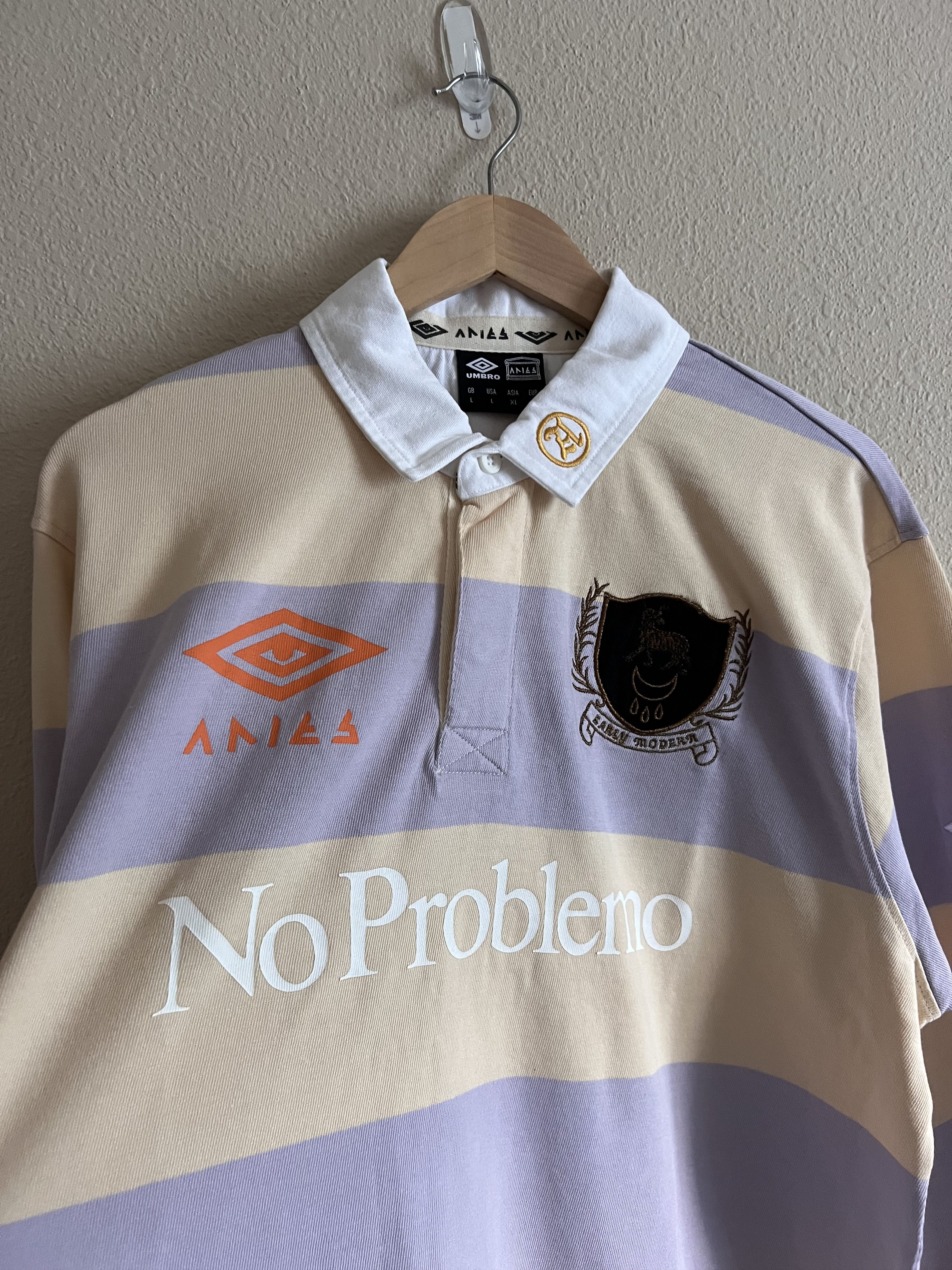 Aries Aries Umbro Screenprinted Long Sleeve Polo Rugby in White Size US L / EU 52-54 / 3 - 2 Thumbnail
