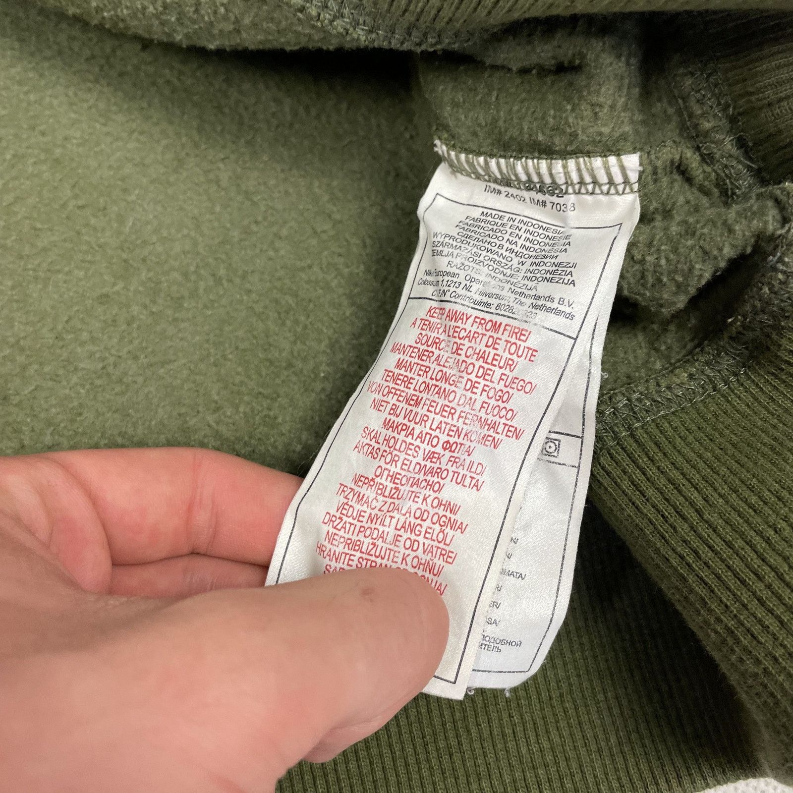 Nike × Vintage Nike Men Olive Green Spellout Fleece Pullover Sweatshirt XL Size US XL / EU 56 / 4 - 13 Thumbnail