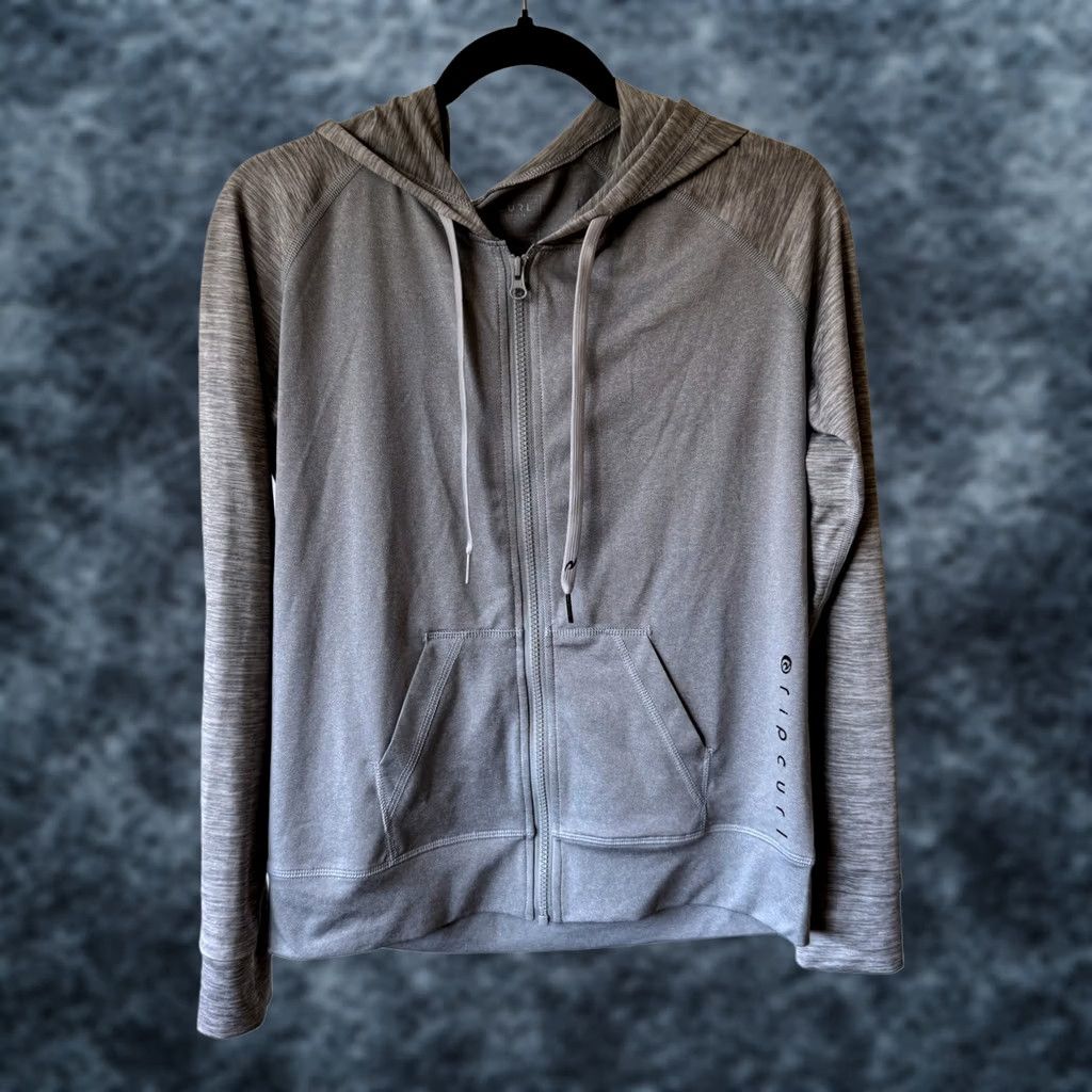 Rip Curl Rip Curl Gray Full Zip Lightweight Hoodie Jacket S Women's Athleisure Activewear Size S / US 4 / IT 40 - 1 Thumbnail