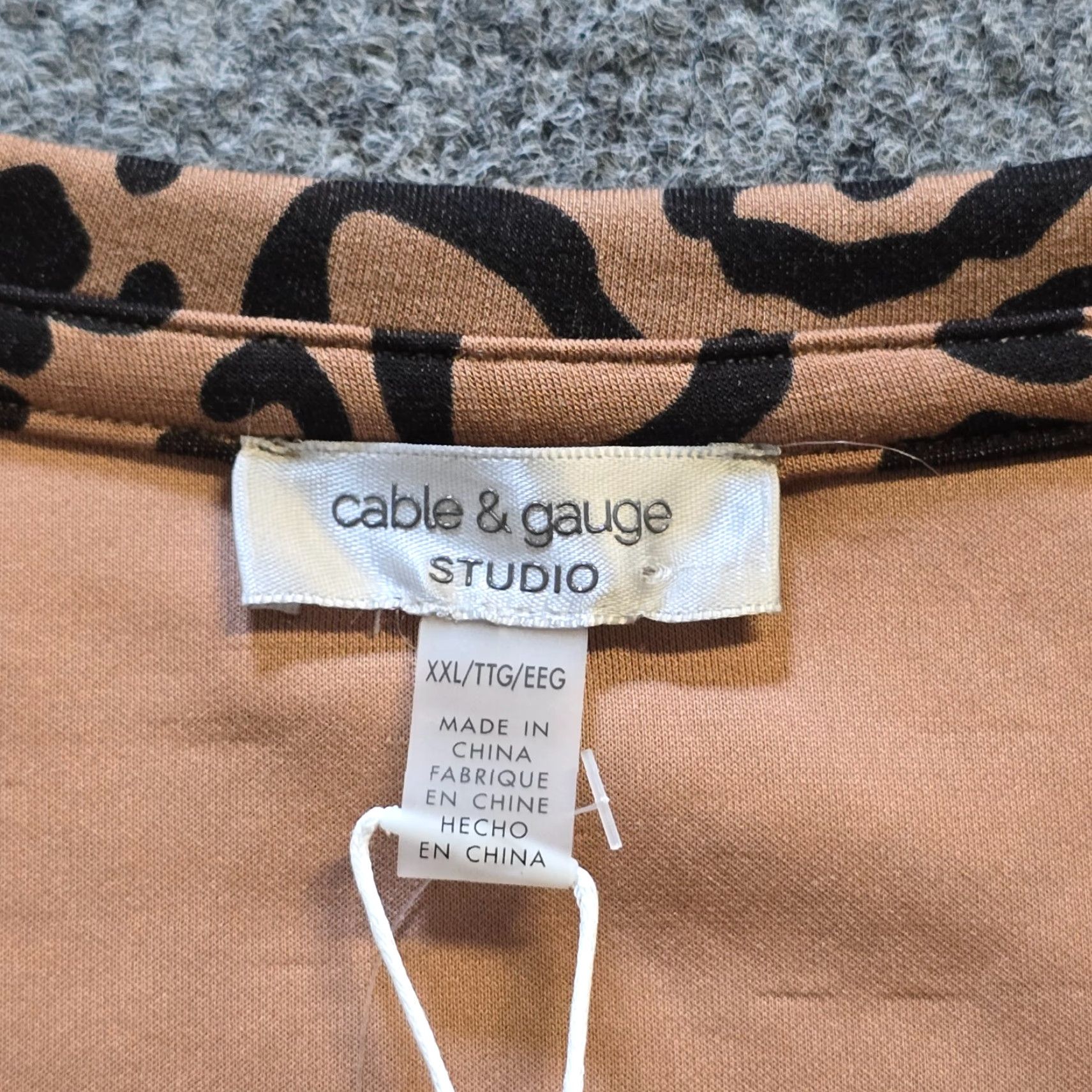 Vintage Cable Gauge Sweater Womens Size XXL Brown Leopard Sweatshirt Crew Neck Lounge Pullover Knit Long Sleeve Regular Women Size XXL / US 16-18 / IT 52-54 - 4 Thumbnail
