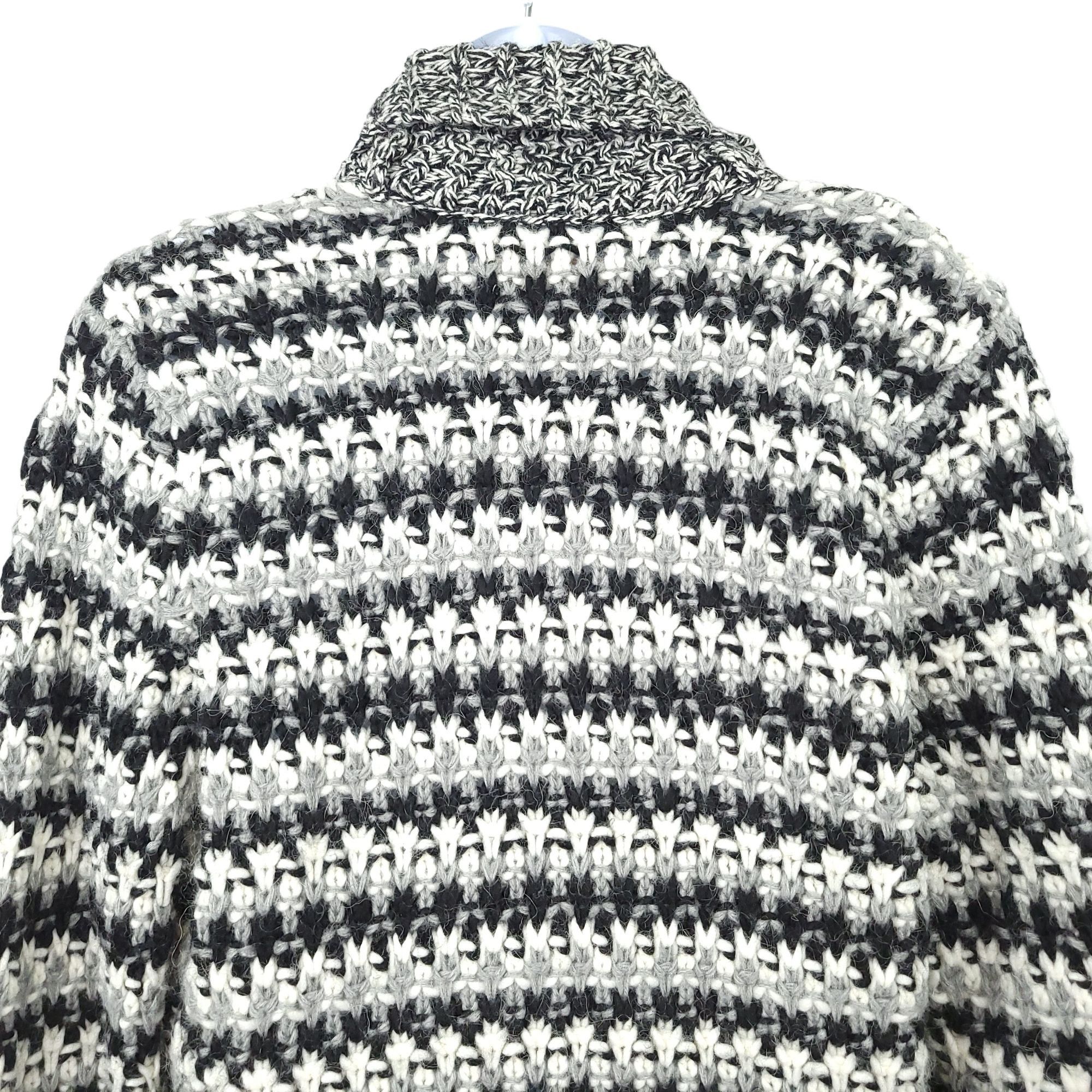 Loft Ann Taylor LOFT Cardigan Sweater M Black White Marled Knit Size M / US 6-8 / IT 42-44 - 7 Thumbnail