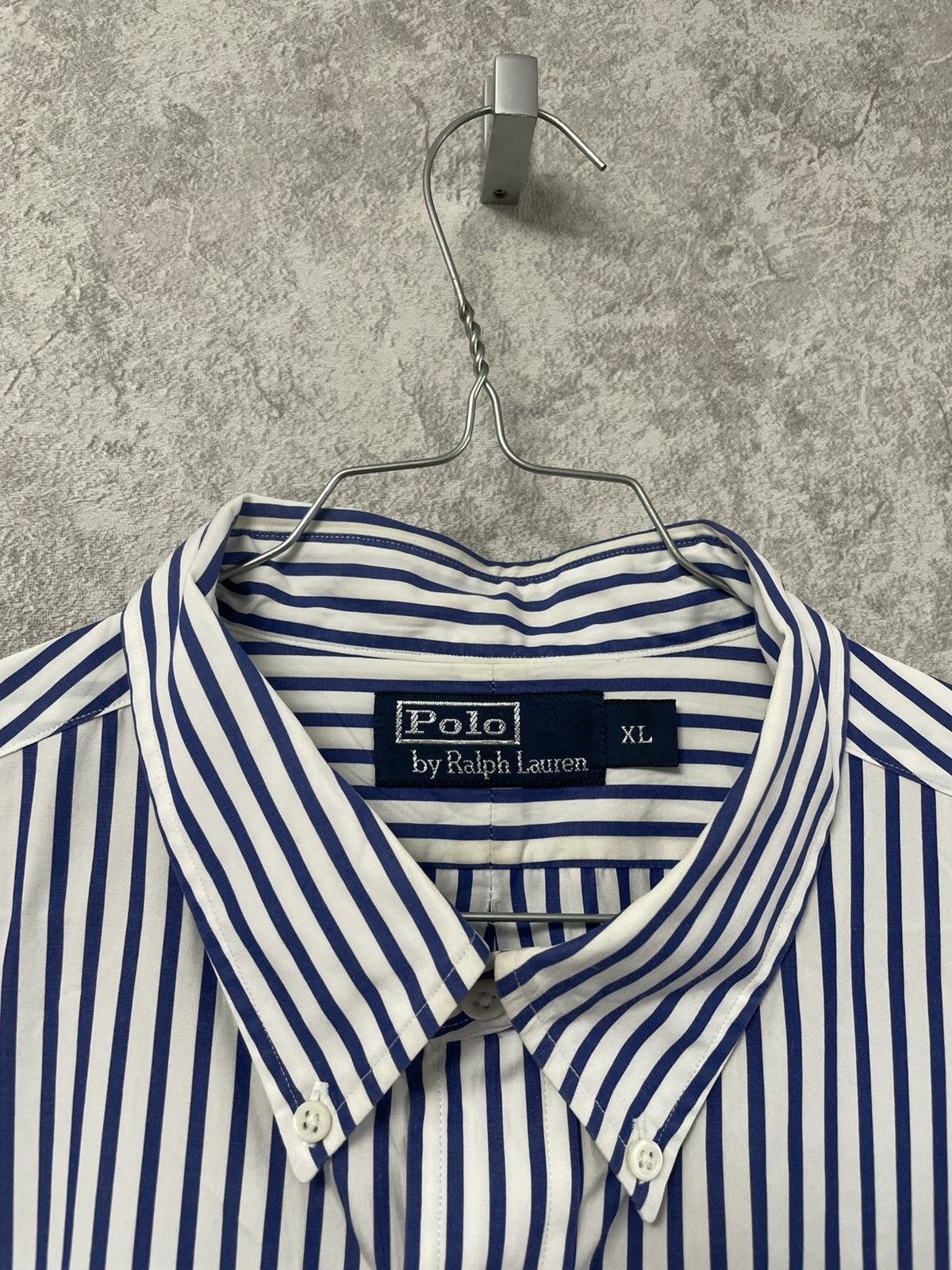 Polo Ralph Lauren Polo Ralph Lauren Striped White/Blue Basic Long Sleeve Shirt Size US XL / EU 56 / 4 - 7 Thumbnail