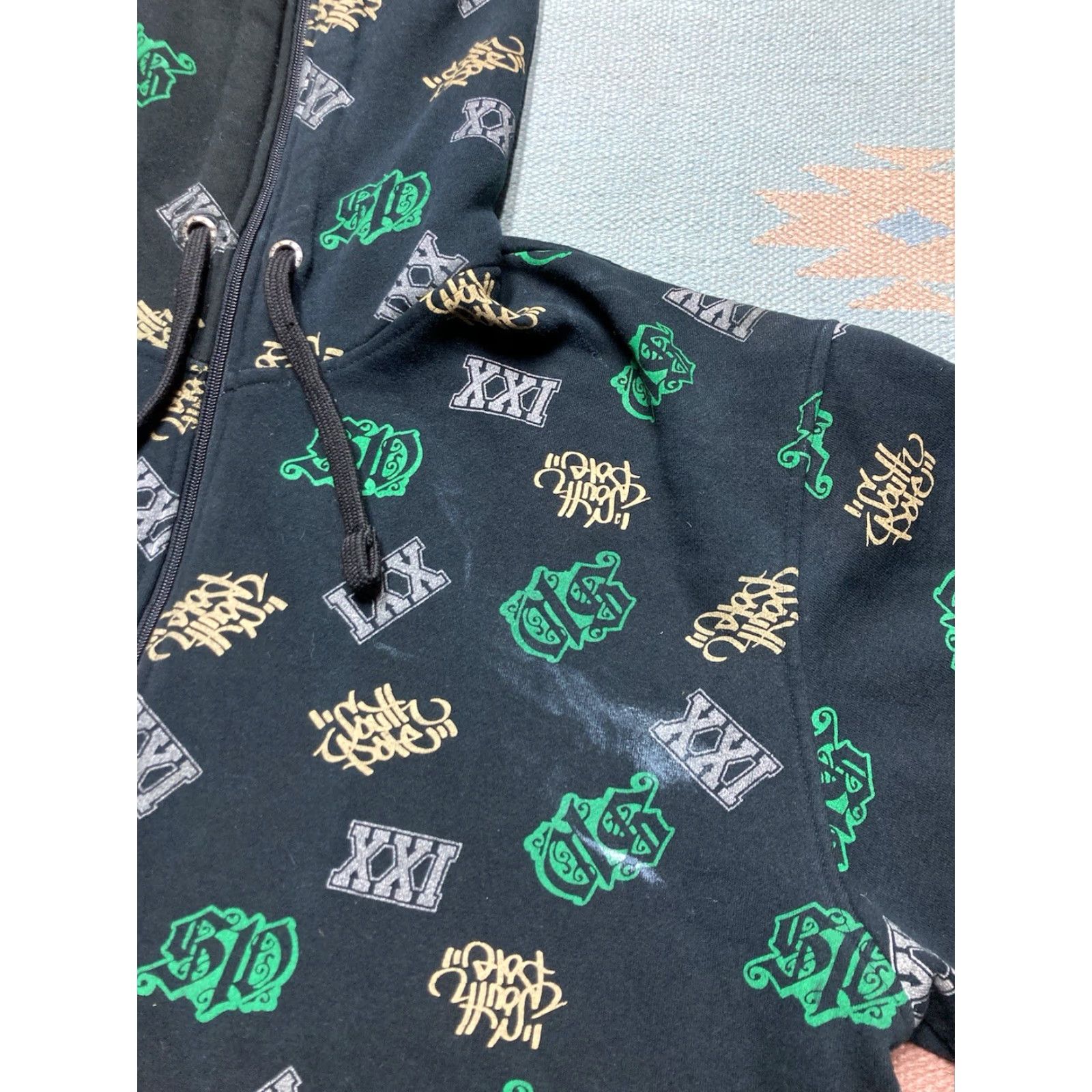 Southpole Vtg y2k Southpole Hoodie Full Zip All Over Print Streetwear Hip Hop Graffiti XL Mens Black Size US XL / EU 56 / 4 - 5 Thumbnail