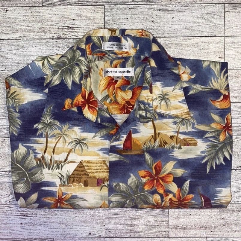 Pierre Cardin Pierre Cardin, Hawaiian Print, Cotton Short Sleeve Button Up Size US M / EU 48-50 / 2 - 3 Thumbnail