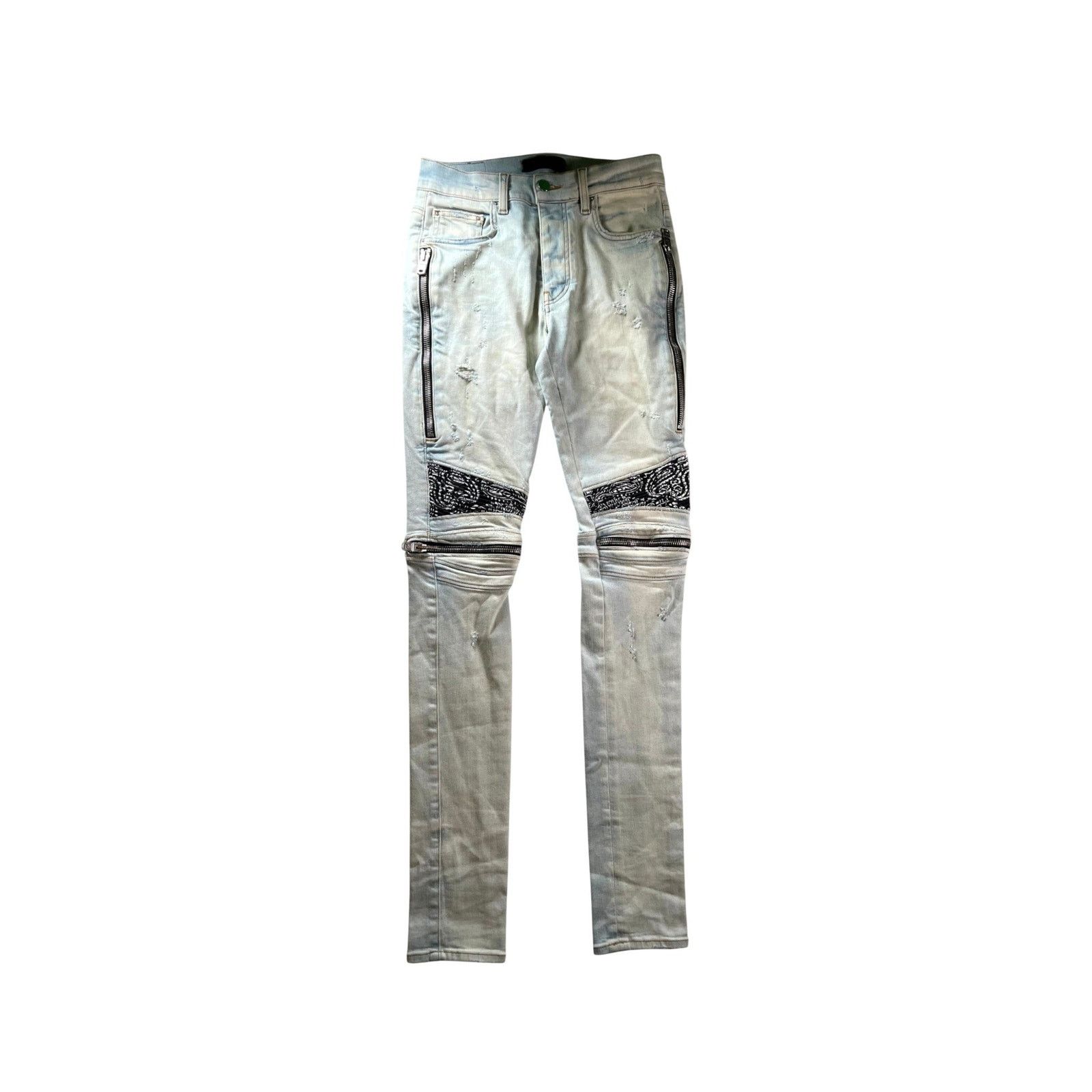 Amiri Amiri Paisley Patch Stone Wash & Black Jeans Size US 29 - 1 Thumbnail