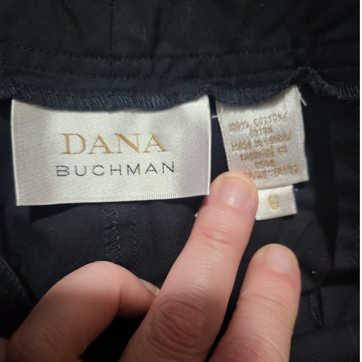 Other Dana Buchman Black 100% Cotton Cropped Tie Pants - Sz 6 Size 28" / US 6 / IT 42 - 3 Thumbnail