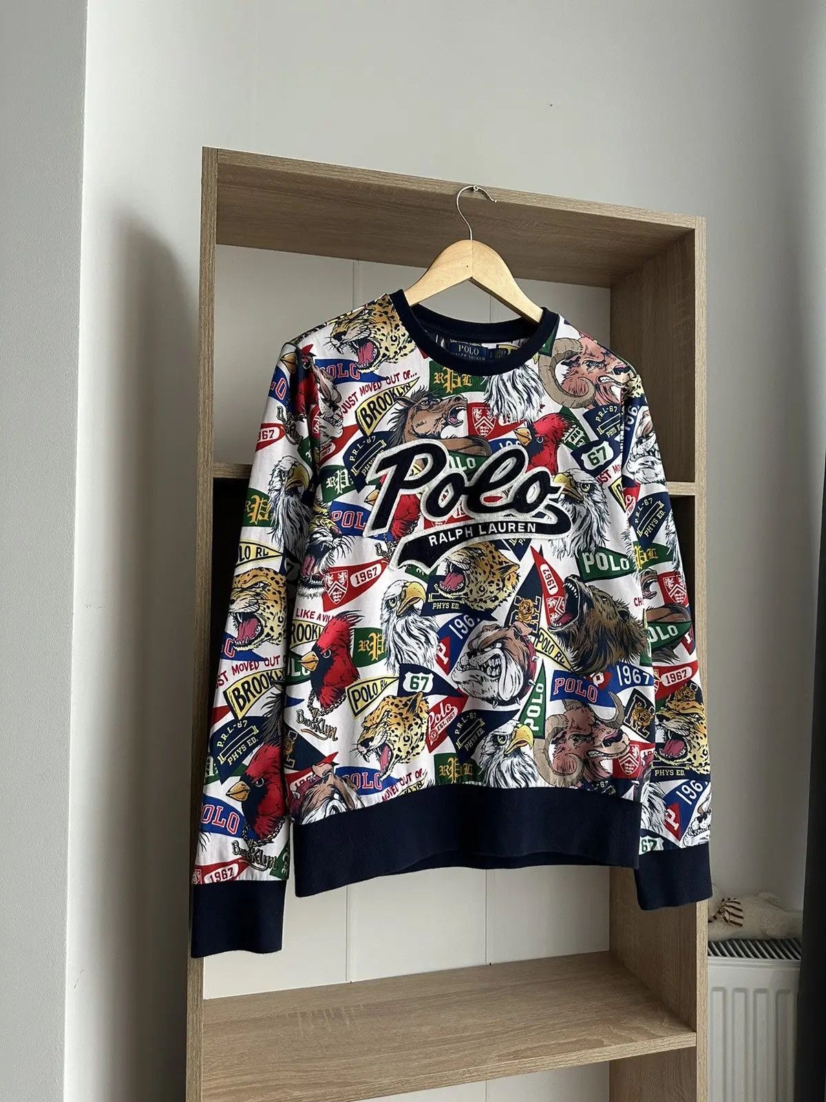 Polo Ralph Lauren × Vintage Vintage PRL Sweatshirt Navy Polo Ralph Lauren Over Logo Size US S / EU 44-46 / 1 - 12 Thumbnail
