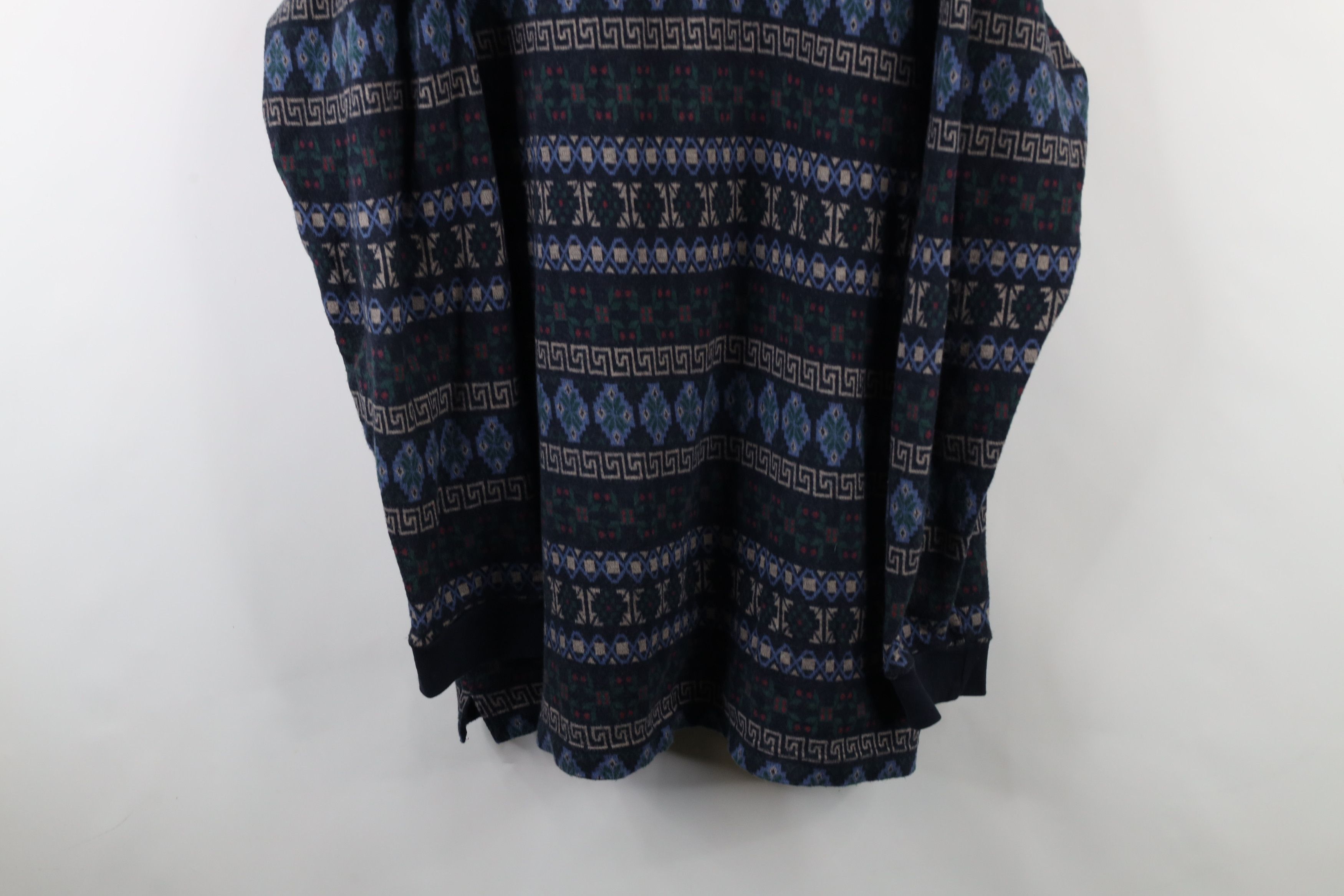 Vintage Vintage 90s Streetwear Rainbow Fair Isle Long Sleeve Polo Size US XL / EU 56 / 4 - 3 Thumbnail