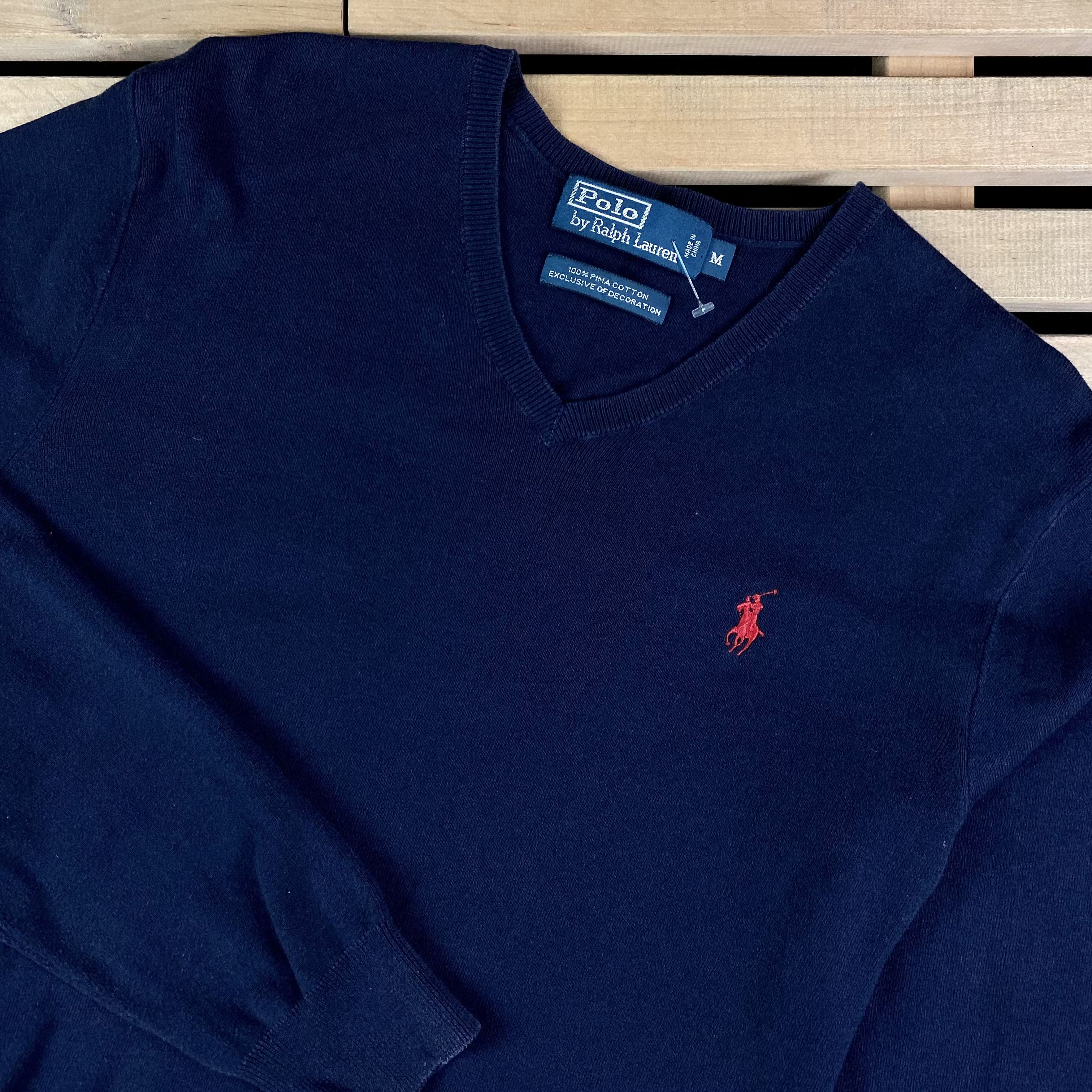 Polo Ralph Lauren × Ralph Lauren × Vintage Mens Jumper V Neck Polo Ralph Lauren Vintage Size M Size US M / EU 48-50 / 2 - 2 Thumbnail
