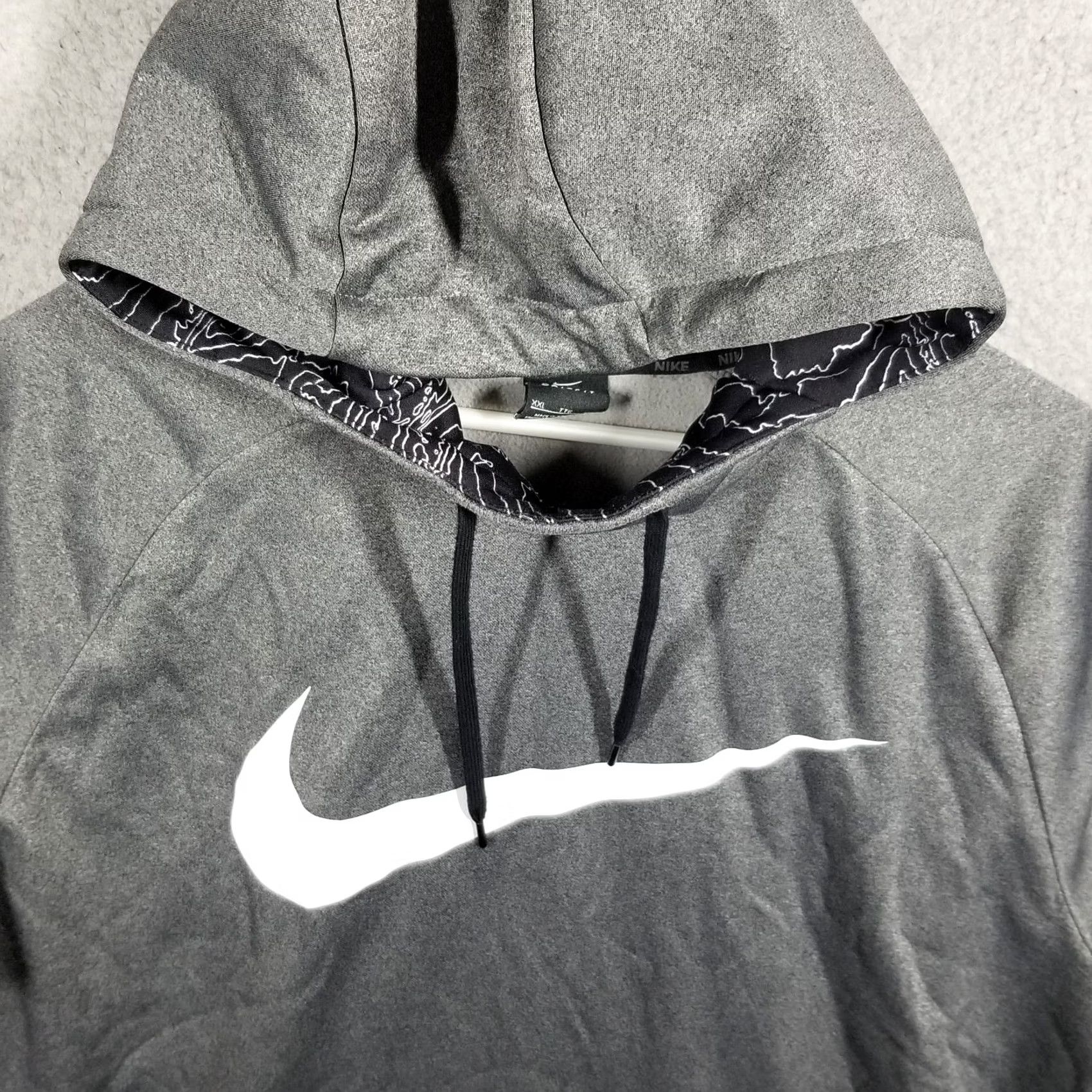 Nike Nike Hoodie Men XXL Gray White Dri-Fit Hooded Logo Pullover Sportswear Swoosh Size US XXL / EU 58 / 5 - 3 Thumbnail