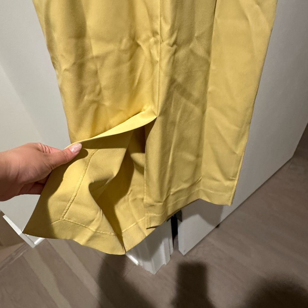 Zara Elegant Yellow Draped Boat Neckline Midi Dress Size S / US 4 / IT 40 - 9 Thumbnail