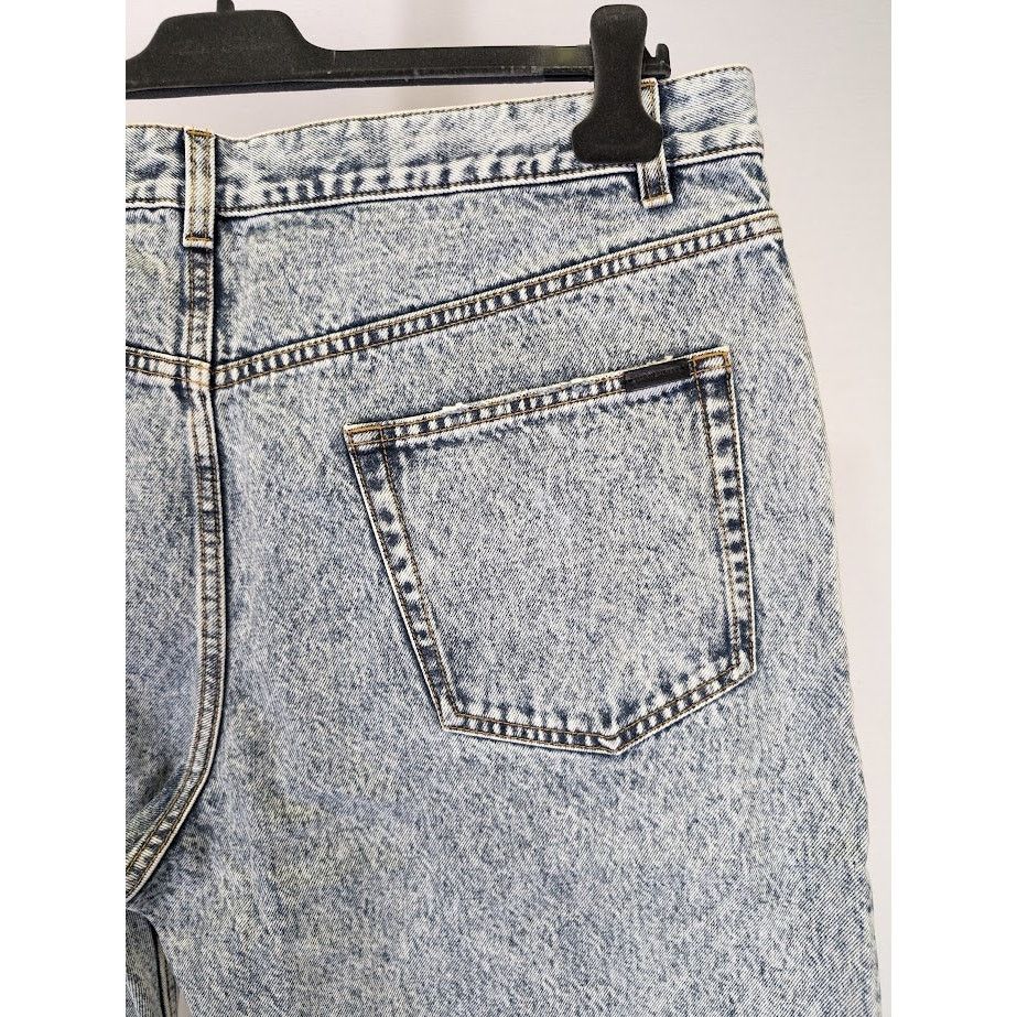 Saint Laurent Paris o1rshd1 Baggy Cropped Organic Jeans in Heavy Marble Blue Size US 36 / EU 52 - 14 Thumbnail
