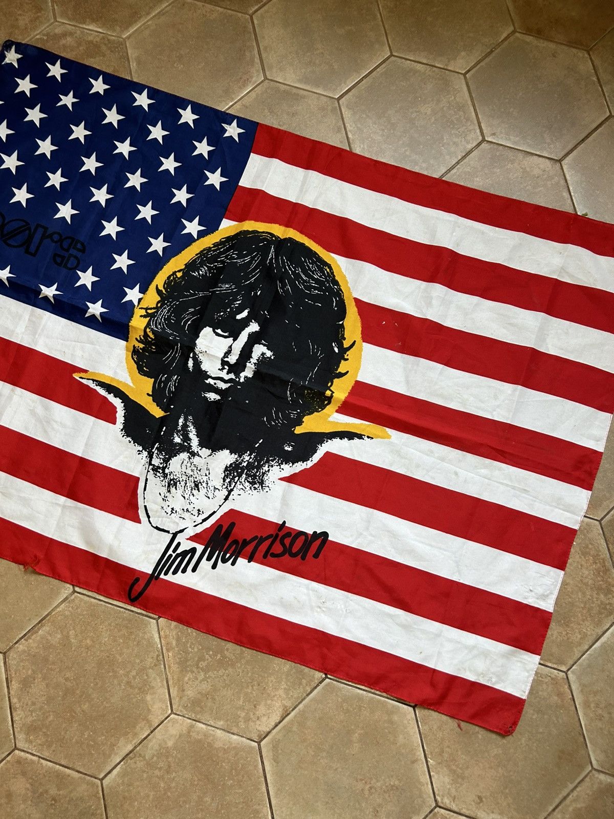 Vintage THE DOORS VINTAGE FLAME flag scarf Size ONE SIZE - 3 Thumbnail