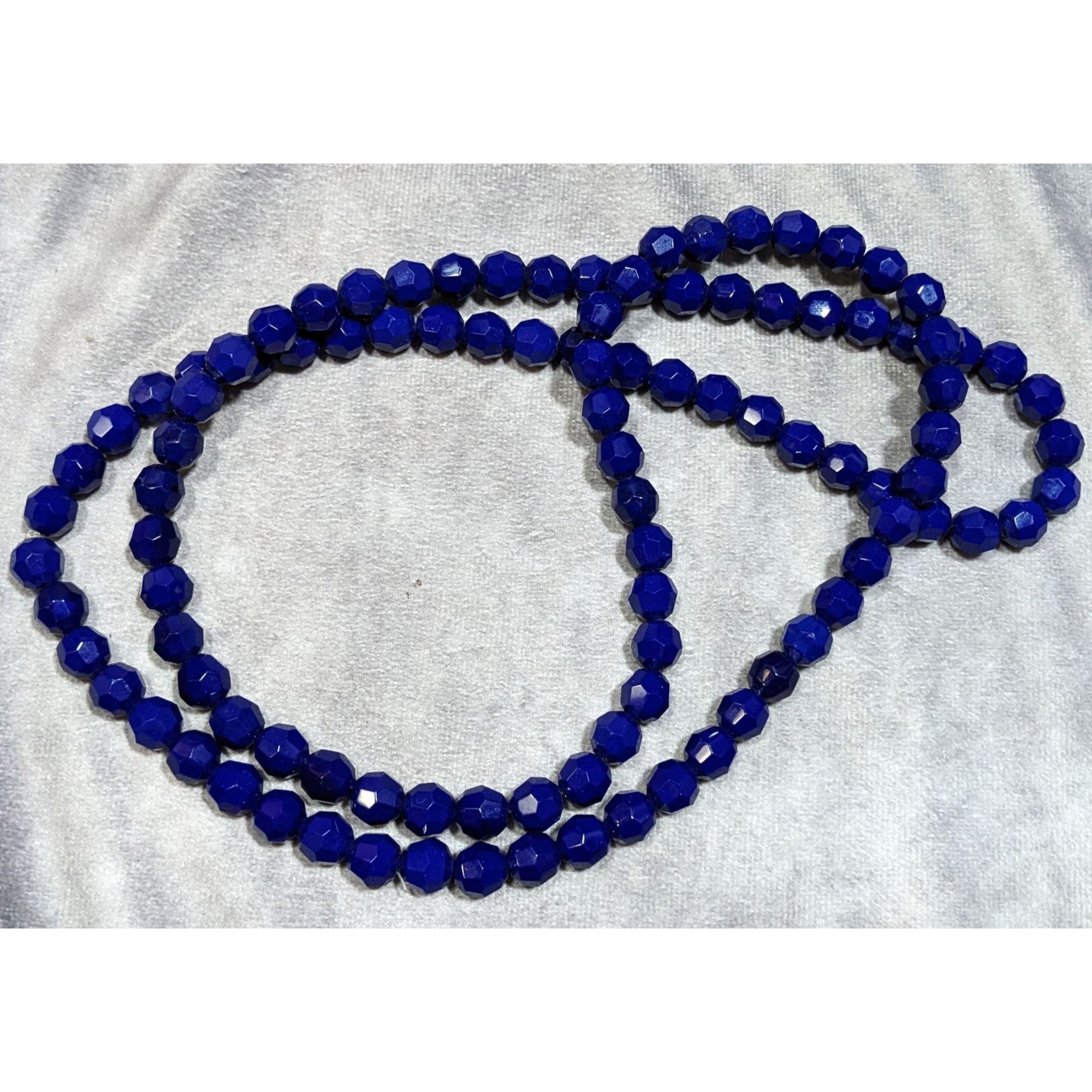 Other Dark Elegant Blue Faceted Glass Beaded Necklace Size ONE SIZE - 6 Thumbnail