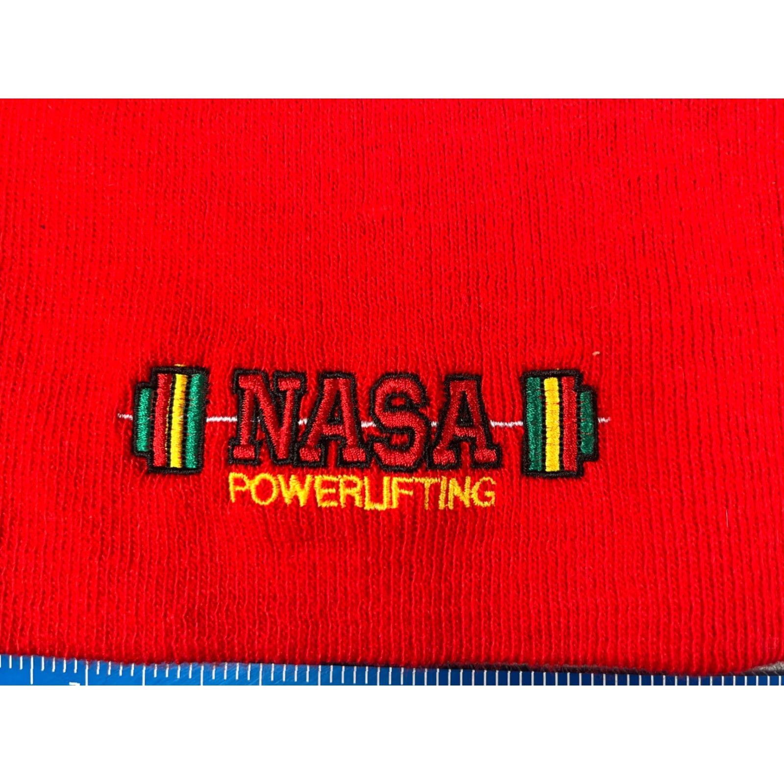 Vintage NASA Beanie Toque Hat Adult One Size Red Knit Acrylic Embroidered Ski Brand: Yupoong Unisex Size ONE SIZE - 2 Thumbnail