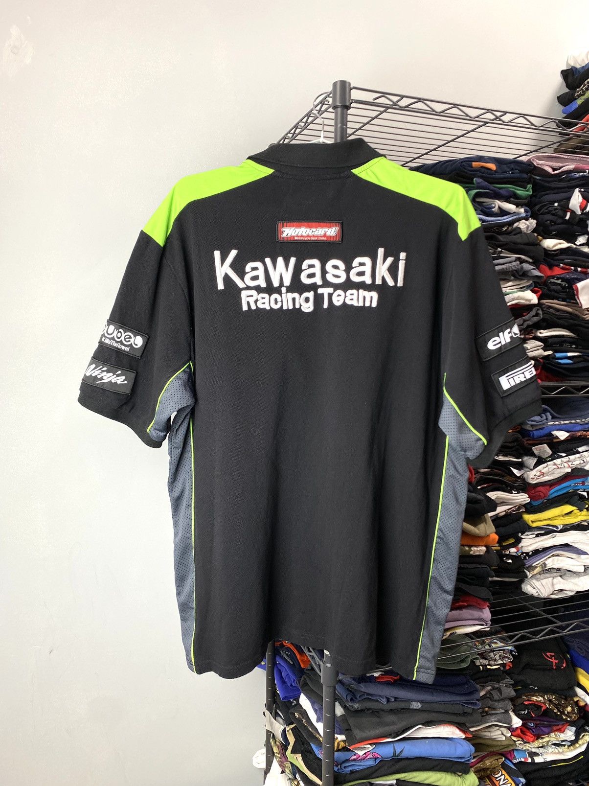 Japanese Brand 2000s Vintage Kawasaki Ninja Racing T Shirt Elf Pirelli Size US XXL / EU 58 / 5 - 1 Thumbnail