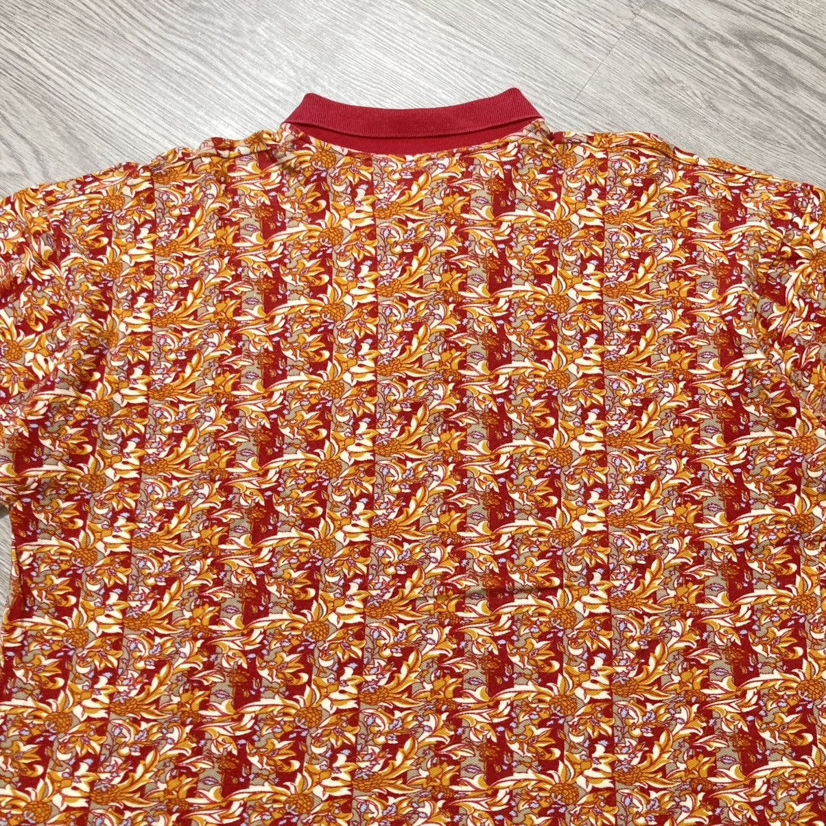Trussardi 🇮🇹 1990s Vintage Trussardi Flower Motif Polo Tshirt Luxury Size US XL / EU 56 / 4 - 10 Thumbnail