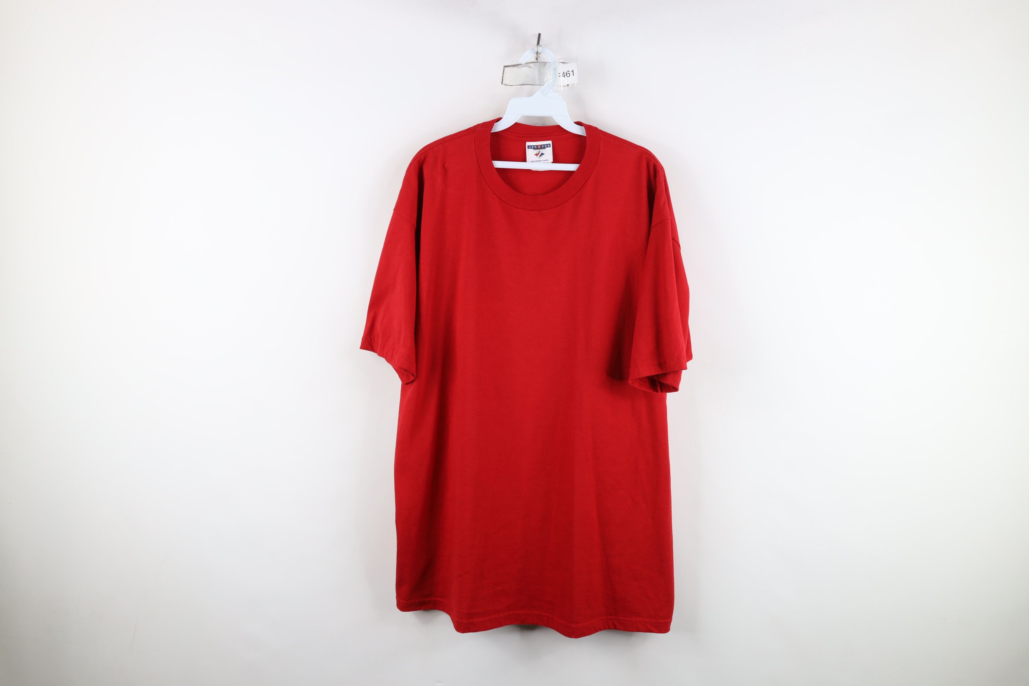 Vintage Vintage 90s Streetwear Heavyweight Short Sleeve T-Shirt Red Size US XL / EU 56 / 4 - 1 Thumbnail
