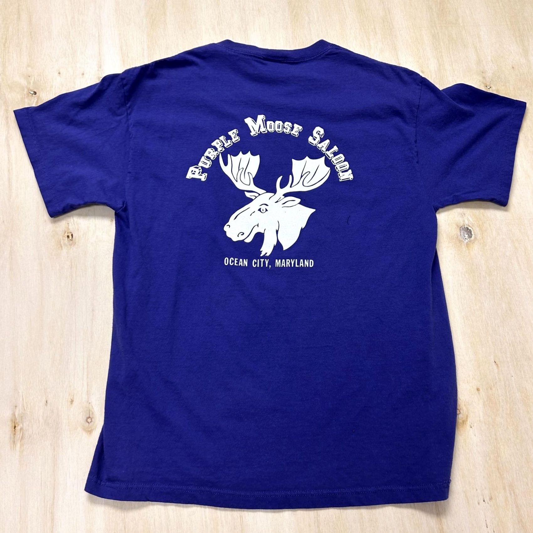 Delta Vintage Delta Pro Weight T-Shirt Mens Large Purple Moose Saloon Ocean City Maryland Bar Tee Size US L / EU 52-54 / 3 - 7 Thumbnail