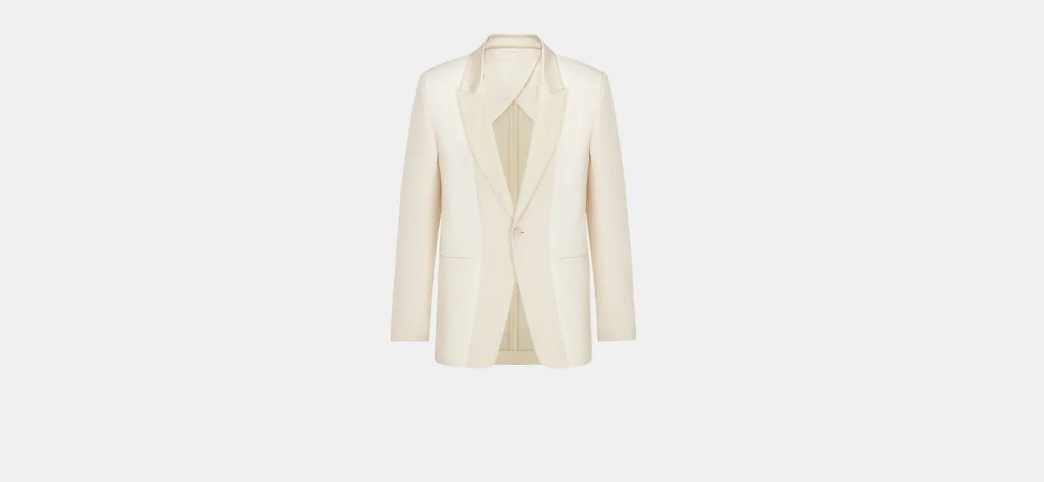 Dior o1w1db10824 Partially Lined Classic Jacket in Ecru Size US XL / EU 56 / 4 - 1 Thumbnail