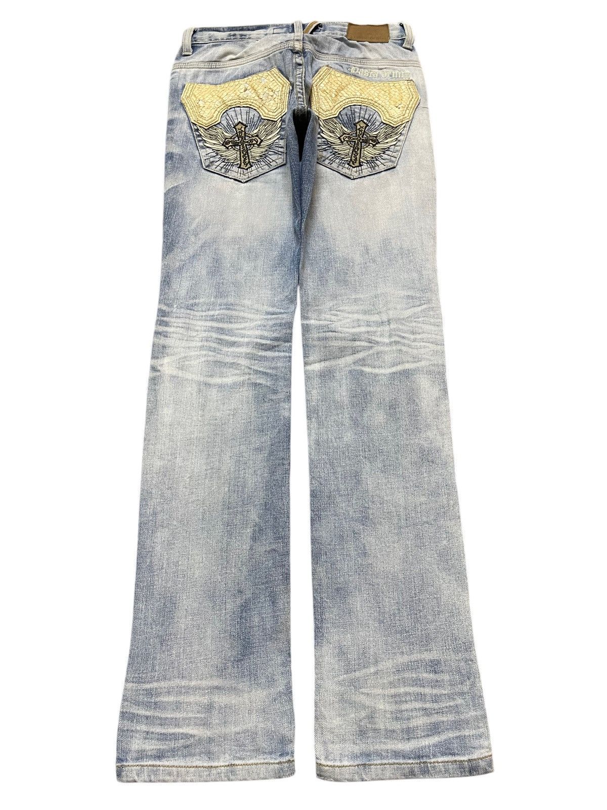 If Six Was Nine Vintage Japanese Brand Faded Wash Distress Cross Wing Style Size US 29 - 1 Thumbnail