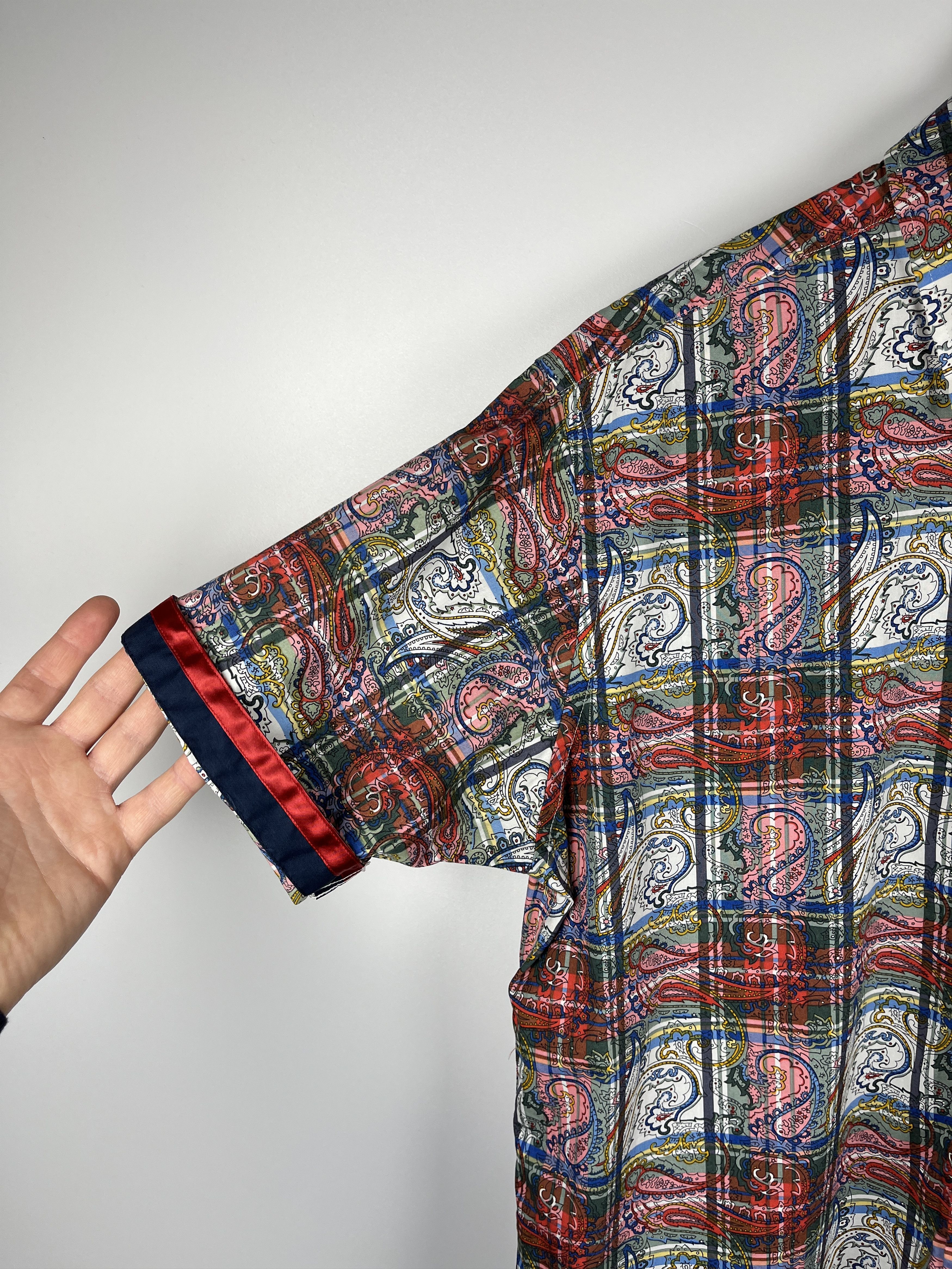 Viyella Viyella Paisley Check Pattern Short Sleeve Shirt Size US L / EU 52-54 / 3 - 7 Thumbnail