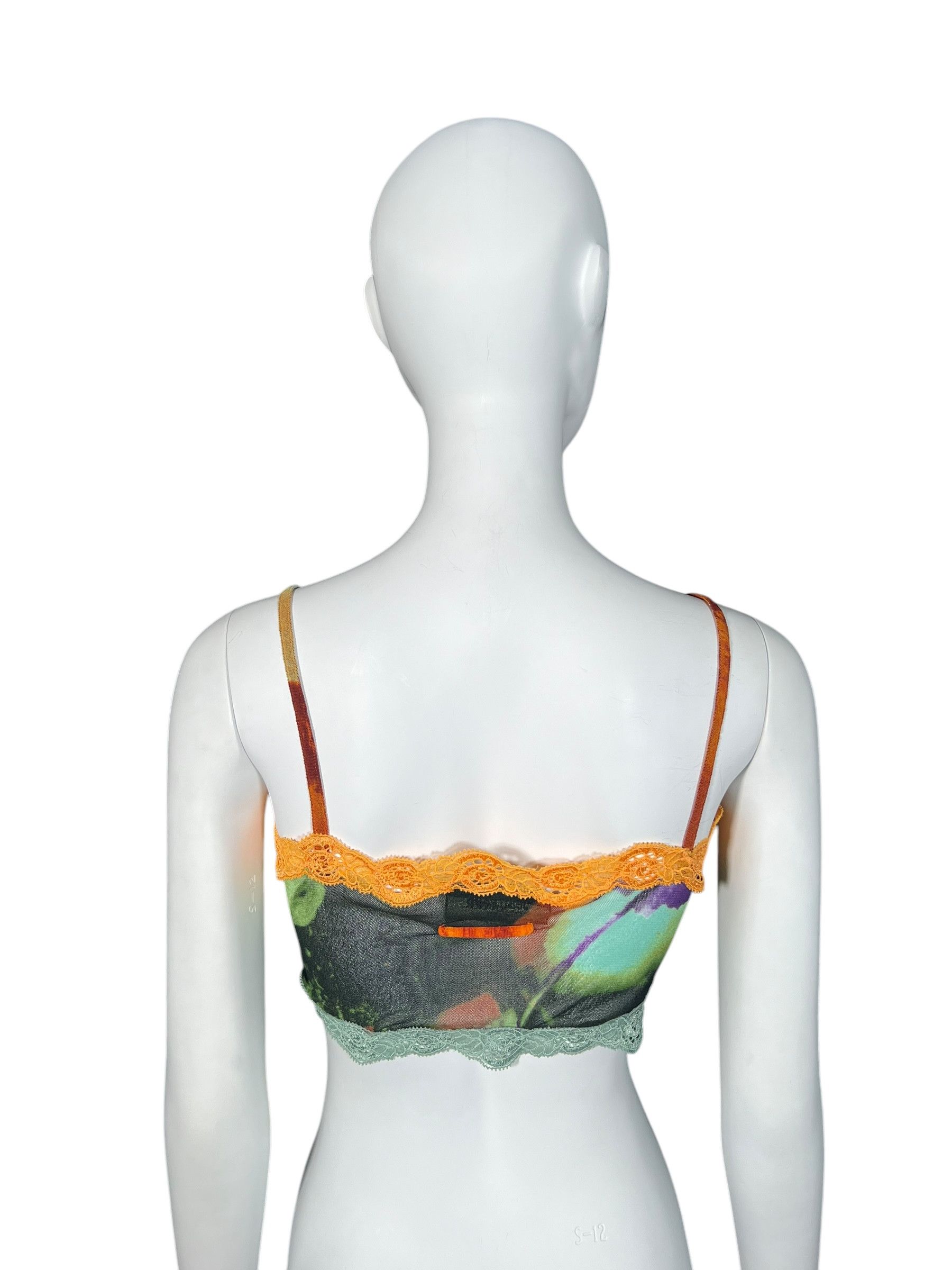 Jean Paul Gaultier Jean Paul Gaultier Floral Mesh Bralette with Lace Details Size M / US 6-8 / IT 42-44 - 4 Thumbnail