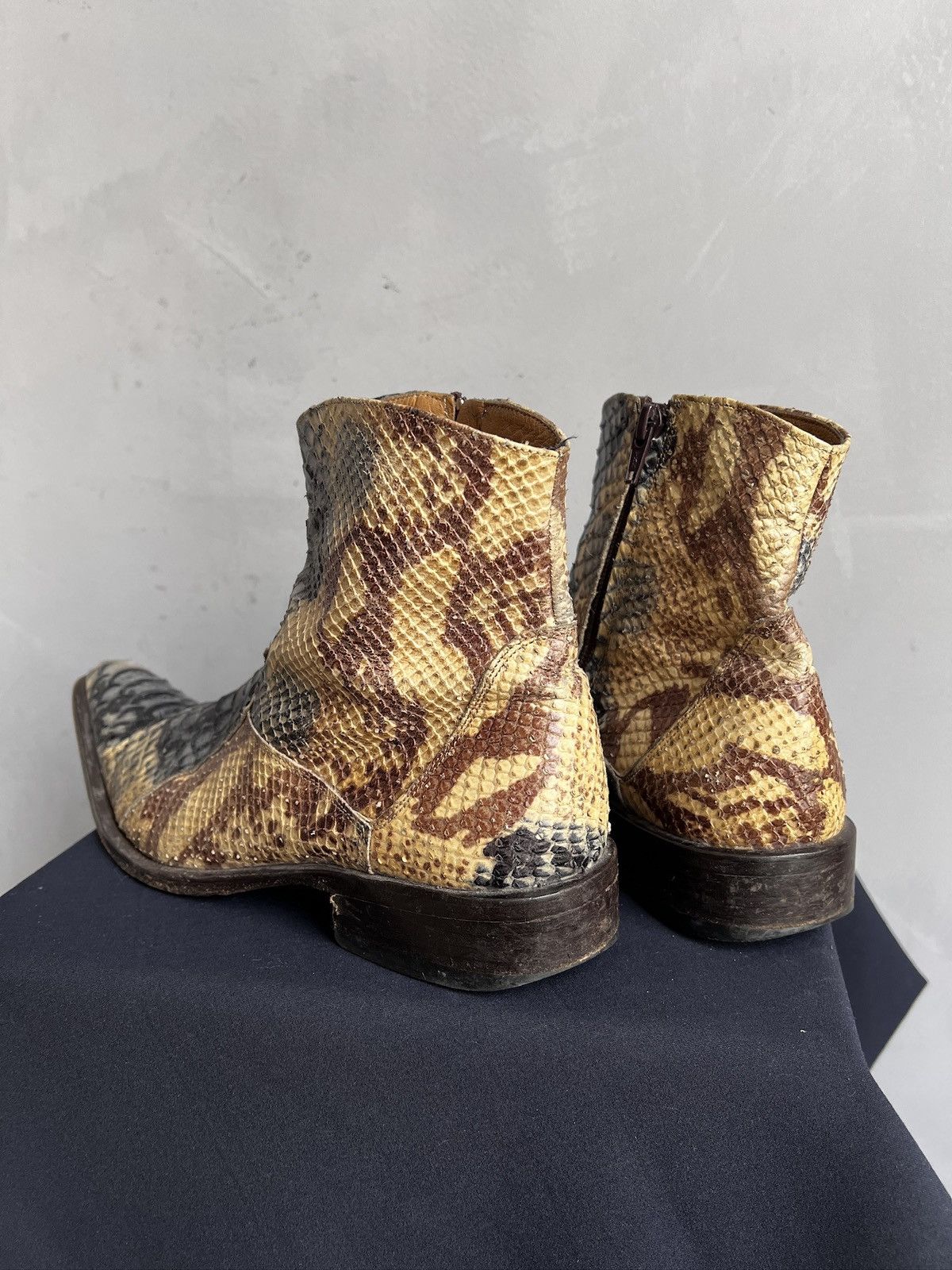 Hedi Slimane Rare python leather snake Hedi slimane style leather boots Size US 7.5 / EU 40-41 - 9 Thumbnail