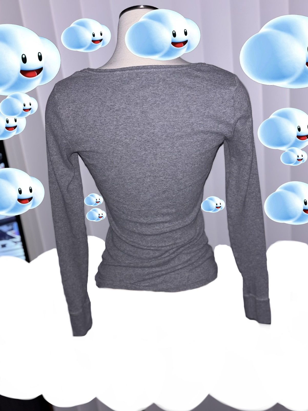 Faded Glory Faded Glory Women’s Gray Long Sleeve Top Size Small Glitter Size S / US 4 / IT 40 - 3 Thumbnail
