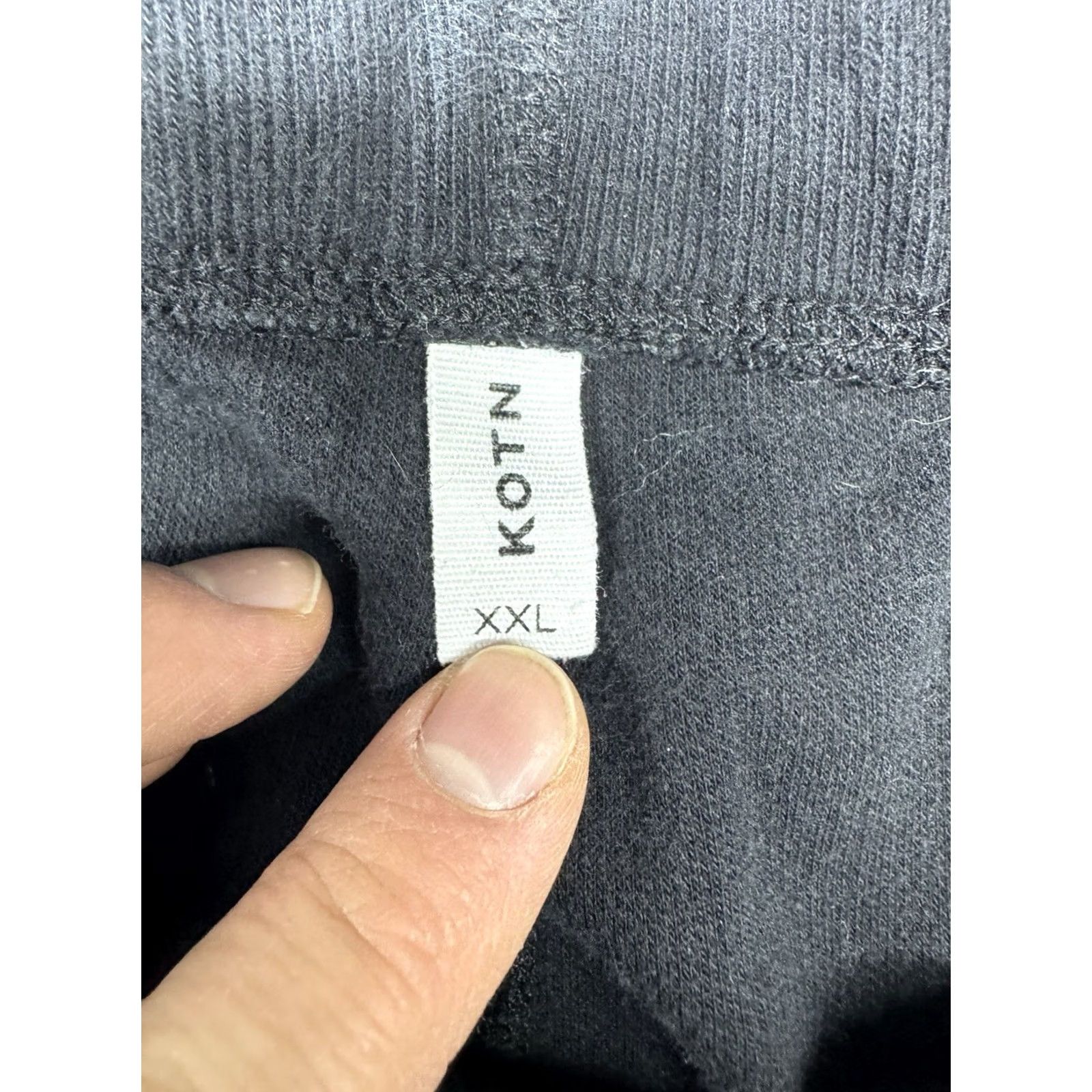 Kotn KOTN Women's Sweatpants XXL Black Wide-Leg Drawstring Baggy 100% Egyptian Cotton Relaxed Fit Wide Leg Pockets Casual Travel Size 40" / US 18 - 2 Thumbnail