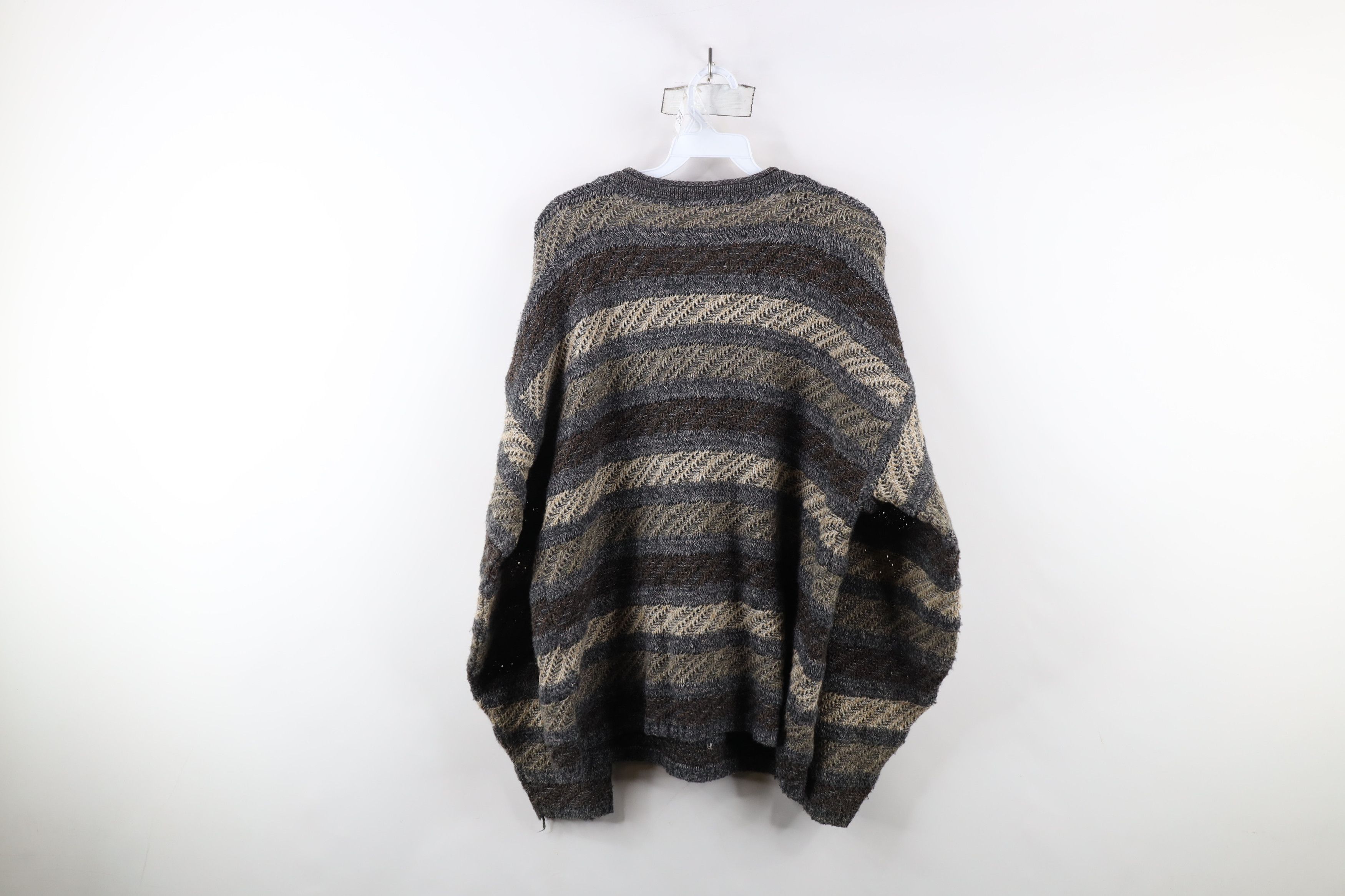 Vintage Vintage 90s Coogi Style Tone Striped Marled Knit Sweater USA Size US L / EU 52-54 / 3 - 7 Thumbnail