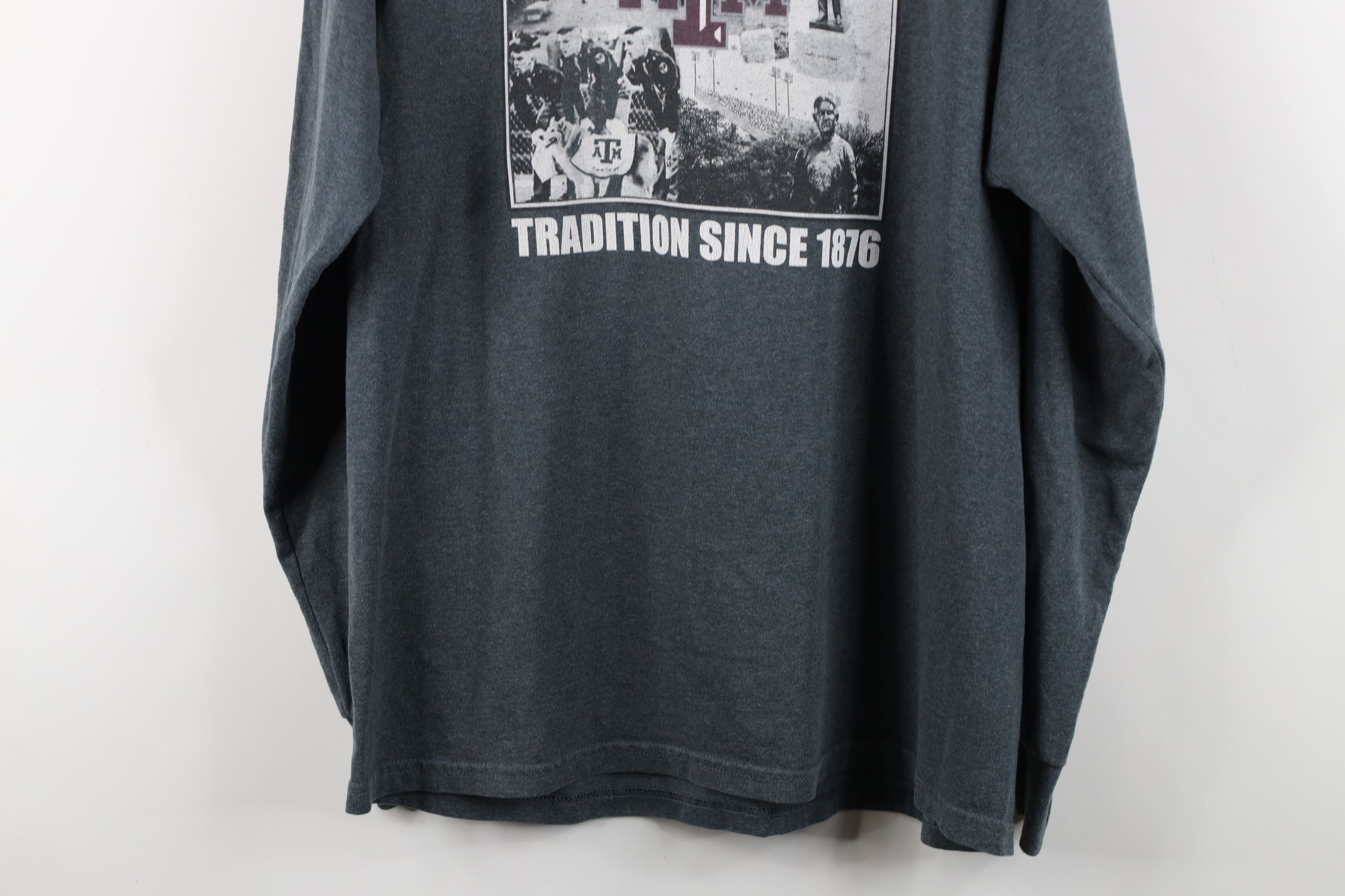 Vintage Vintage Spell Texas A&M University Long Sleeve T-Shirt Gray Size US L / EU 52-54 / 3 - 13 Thumbnail