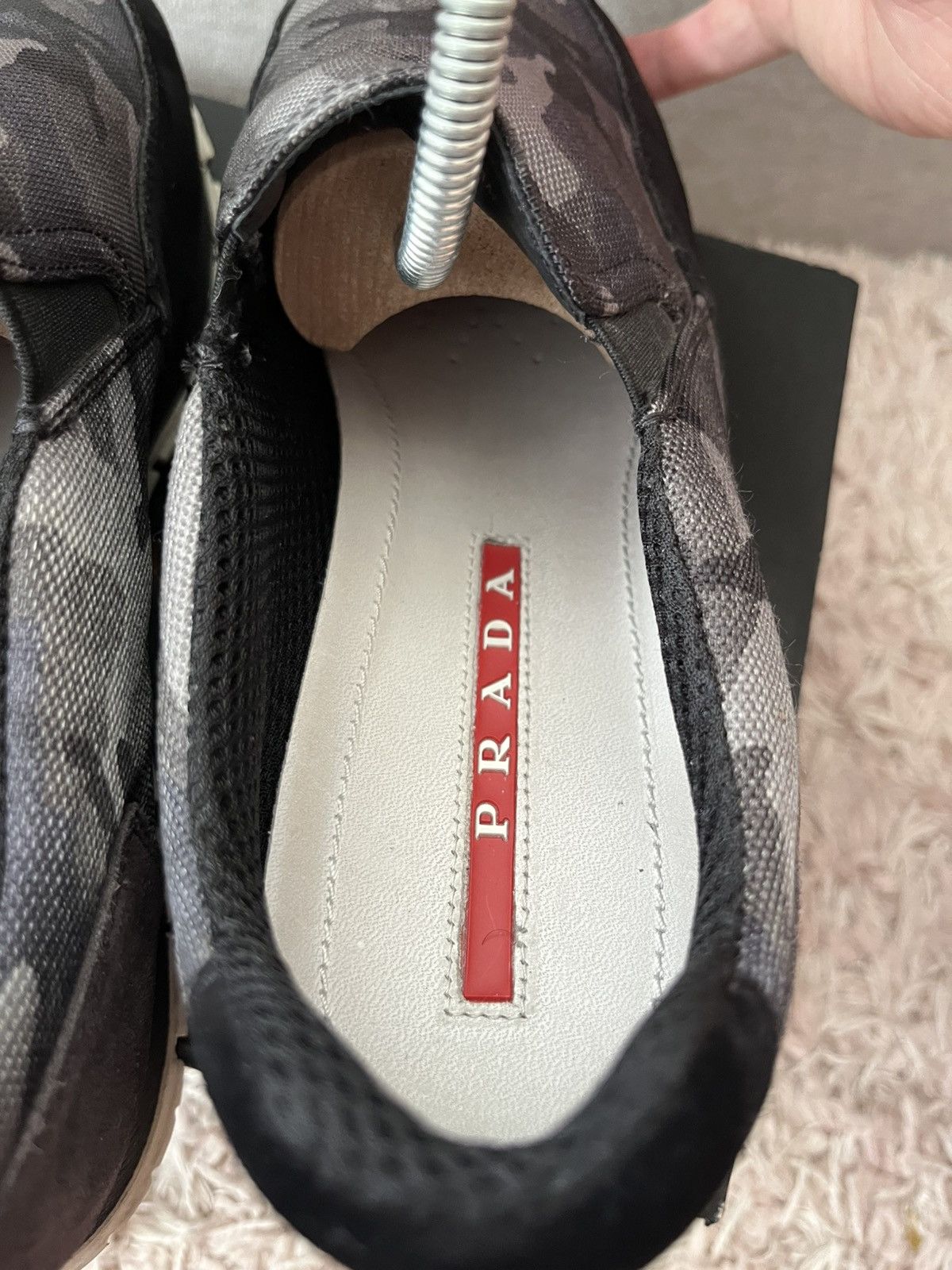 Prada Slip on prada, camo, black/grey, vintage, streetwear Size US 7.5 / IT 37.5 - 4 Thumbnail