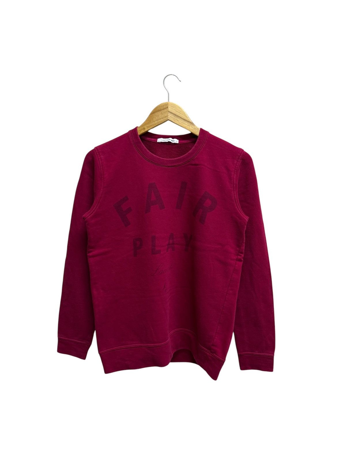 Lacoste Lacoste Spellout Maroon Sweatshirt Size US S / EU 44-46 / 1 - 1 Thumbnail