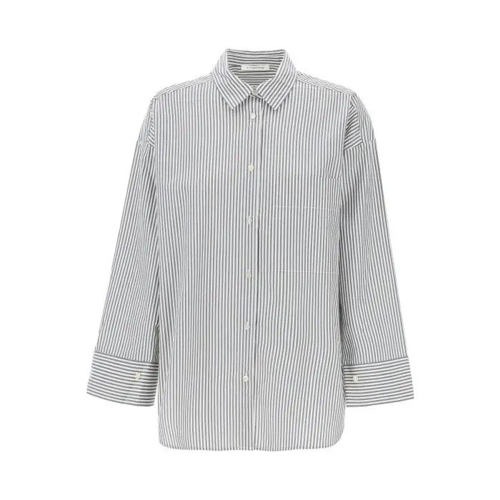 image of By Malene Birger O1S22I1N0424 Derris Shirt In Grey/white, Women's (Size XS)