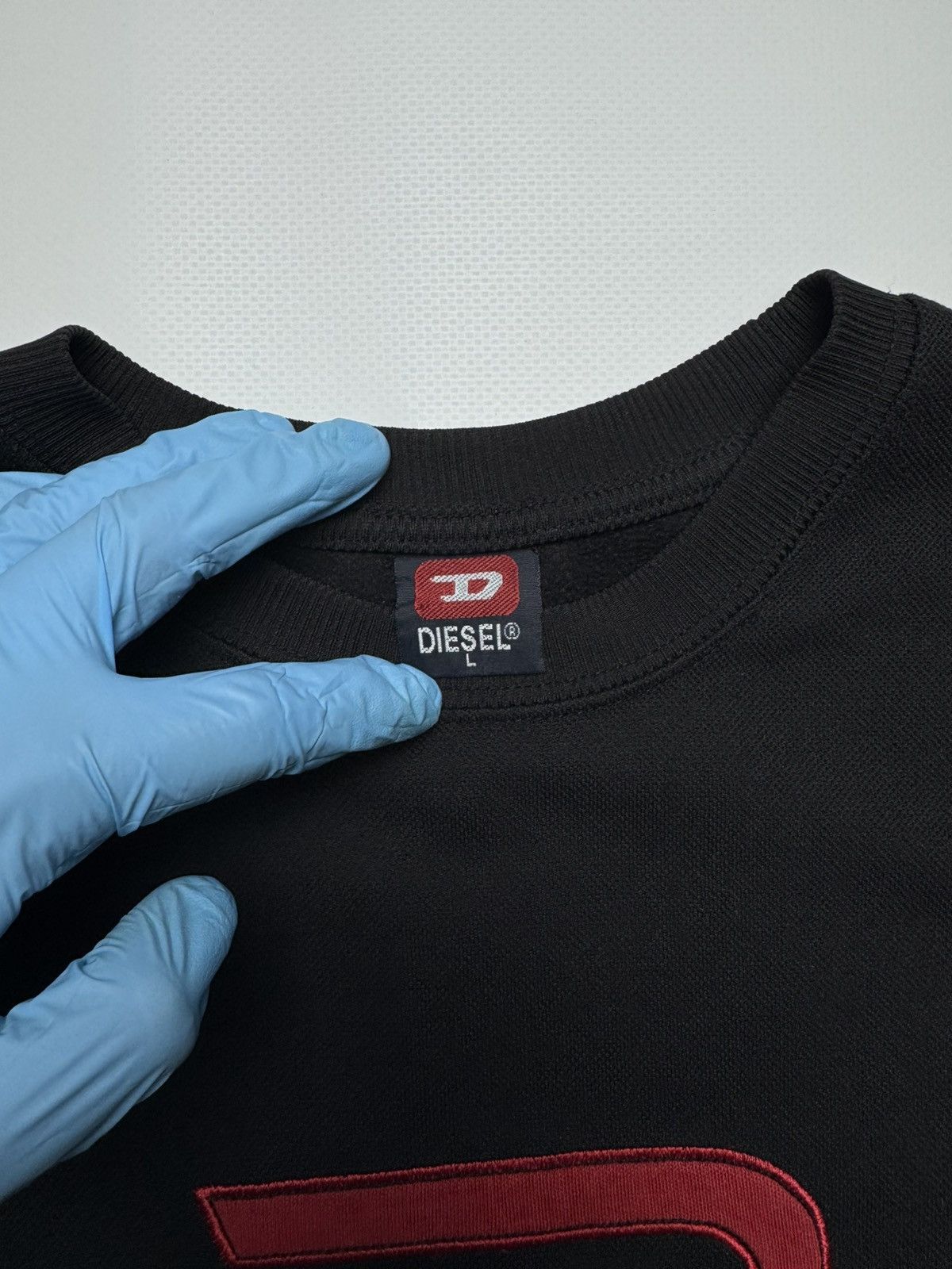 Diesel Diesel "D" Logo & Sleeve Hits Sweatshirt - Black/Red Size US L / EU 52-54 / 3 - 4 Thumbnail