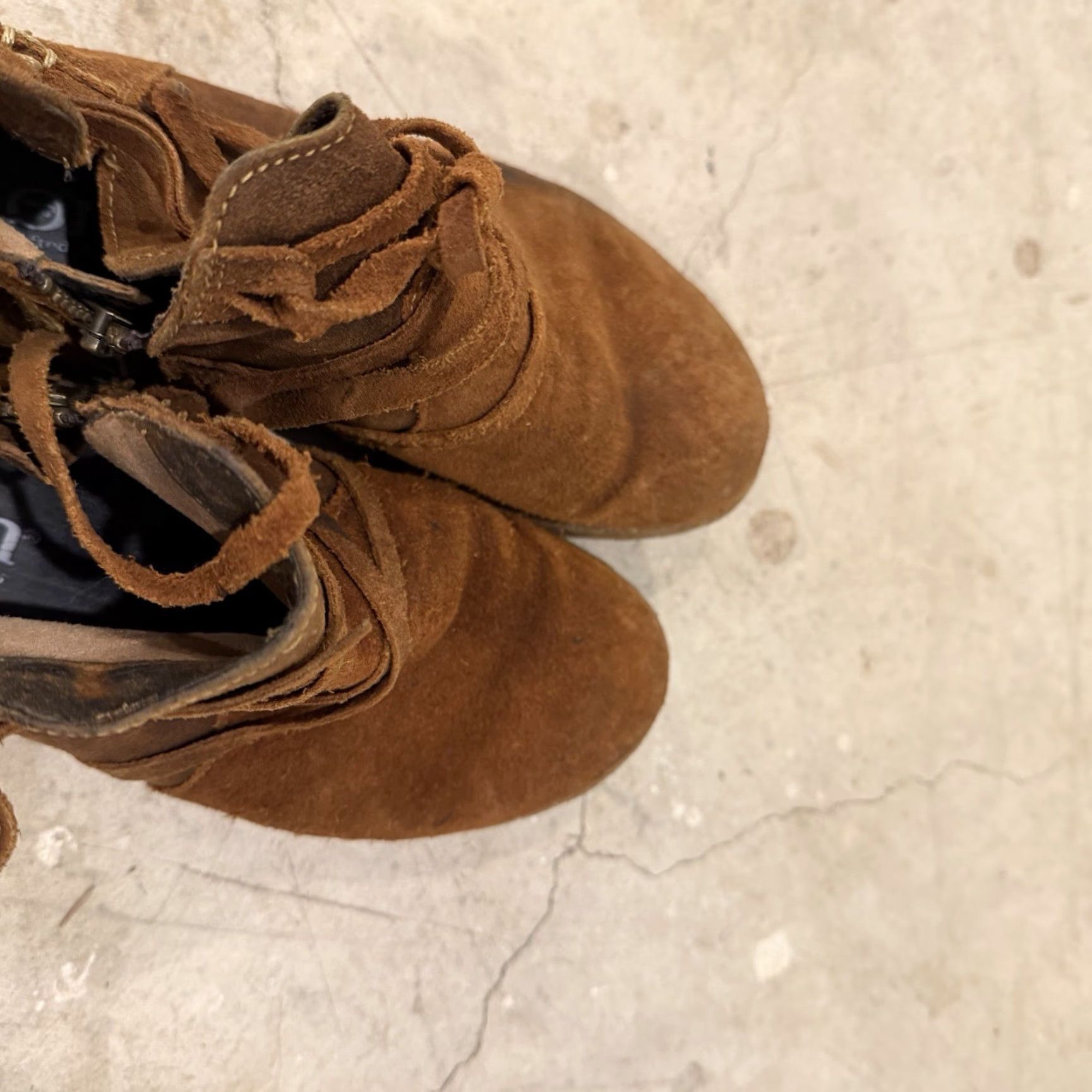 Born Born TARKILN Glazed Ginger Brown Distressed Leather Ankle Boots Size 6.5 M Women Boot Suede Leather Ankle Shoe - Pre-owned Fair Size US 7 / IT 37 - 5 Thumbnail