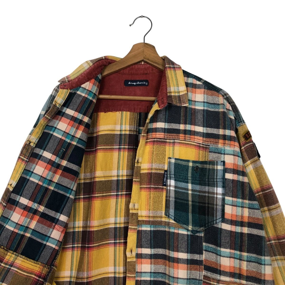 Hysteric Glamour 🔥VINTAGE SHIRT BUTTON JACKET PATCHWORK TARTAN DRUG STORE’S Size US L / EU 52-54 / 3 - 14 Thumbnail