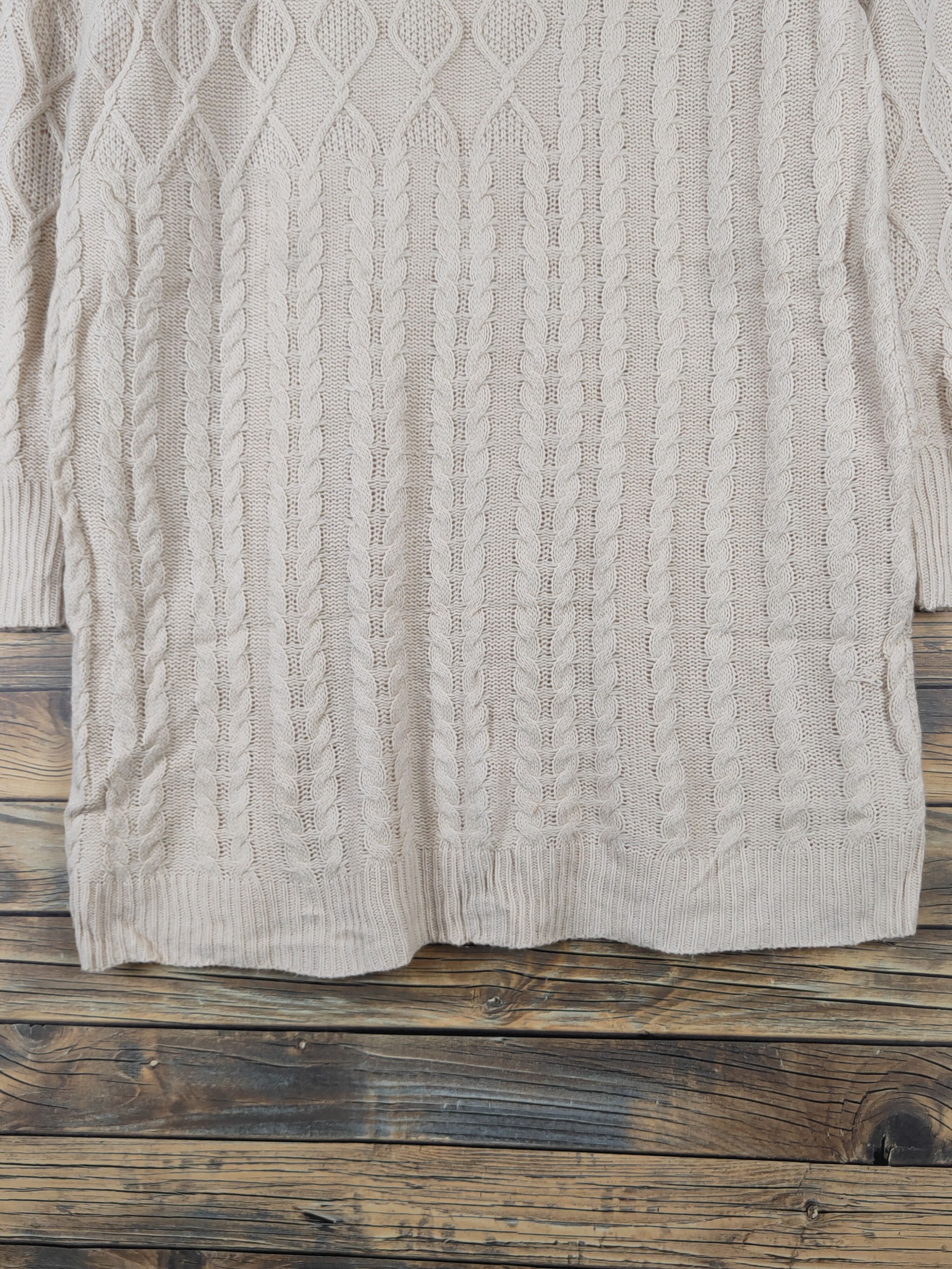Aran Isles Knitwear Earth Music & Ecology Beige Knitwear Long Sweatshirts #W1140 Size XL / US 12-14 / IT 48-50 - 7 Thumbnail