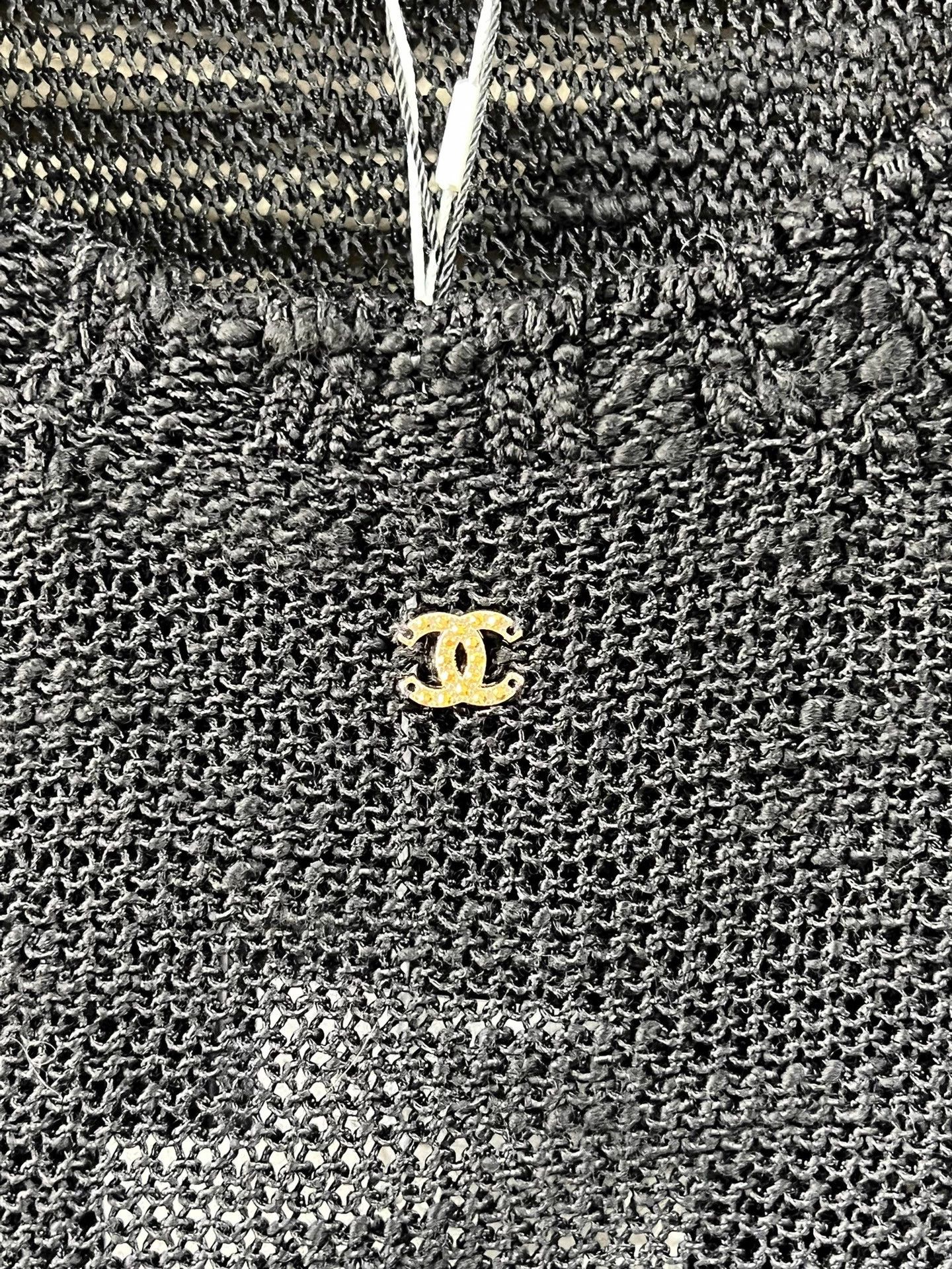 Chanel Chanel 25A Black Gold 34 Women's Knit Vest 3-layer Gold Trim Size XS / US 0-2 / IT 36-38 - 5 Thumbnail