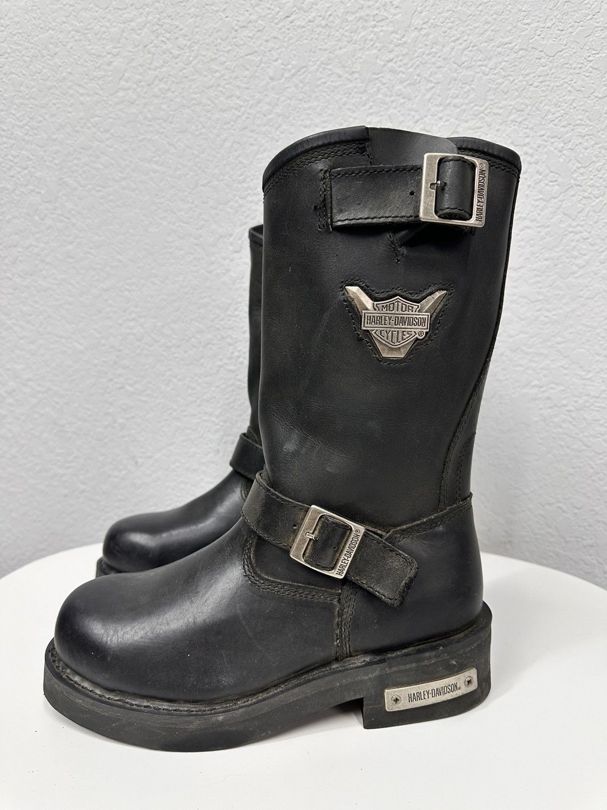 Vintage Leather Boots Harley Davidson Y2K Racing Moto Y2K