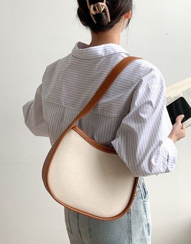 Japanese Brand Huskycat Korean spliced canvas bag Size ONE SIZE - 1 Thumbnail