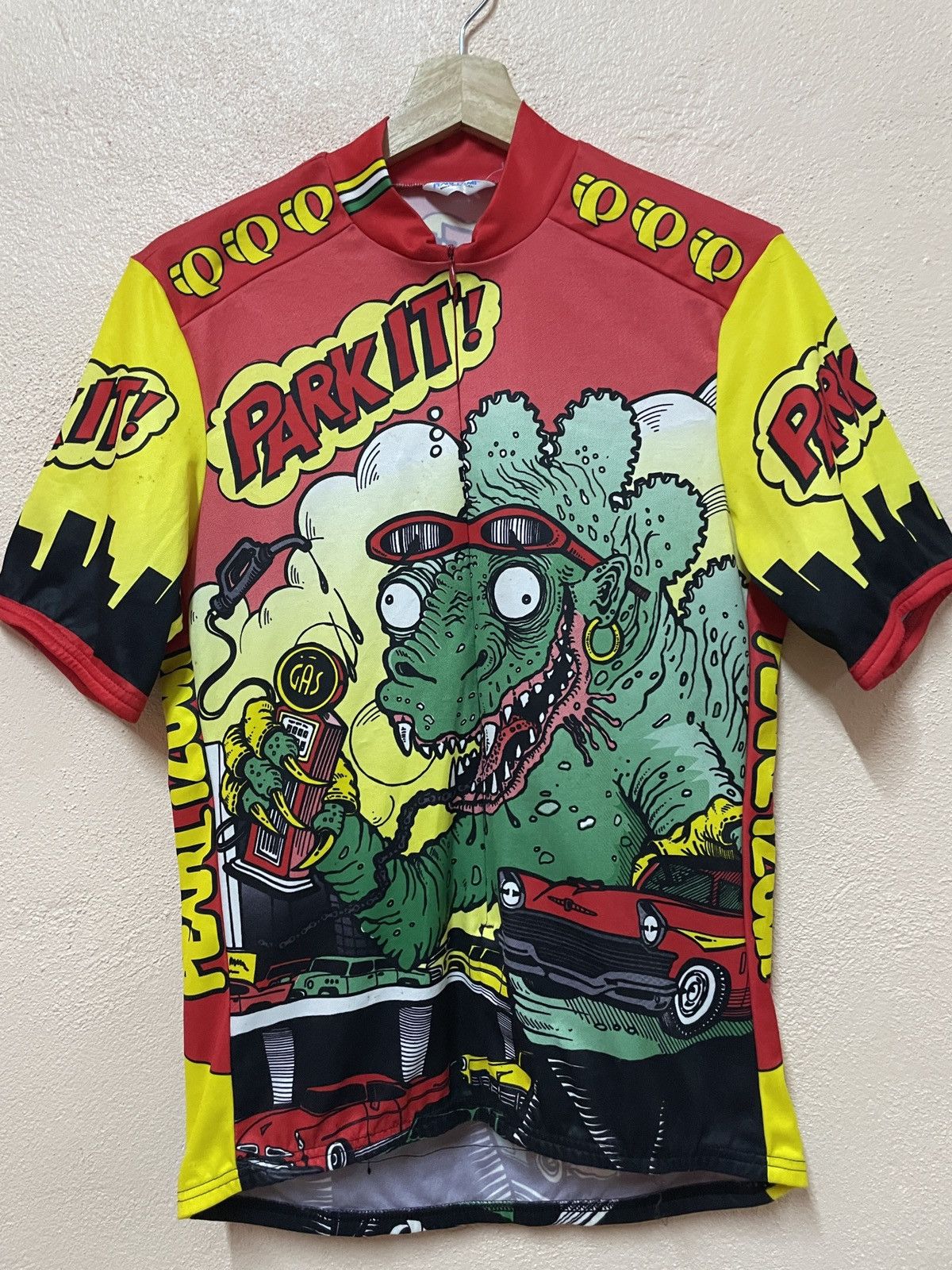 PEARL iZUMi Vintage Pearl Izumi Cycling Jersey Pop-Art Godzilla Slim-fit Size US M / EU 48-50 / 2 - 2 Thumbnail
