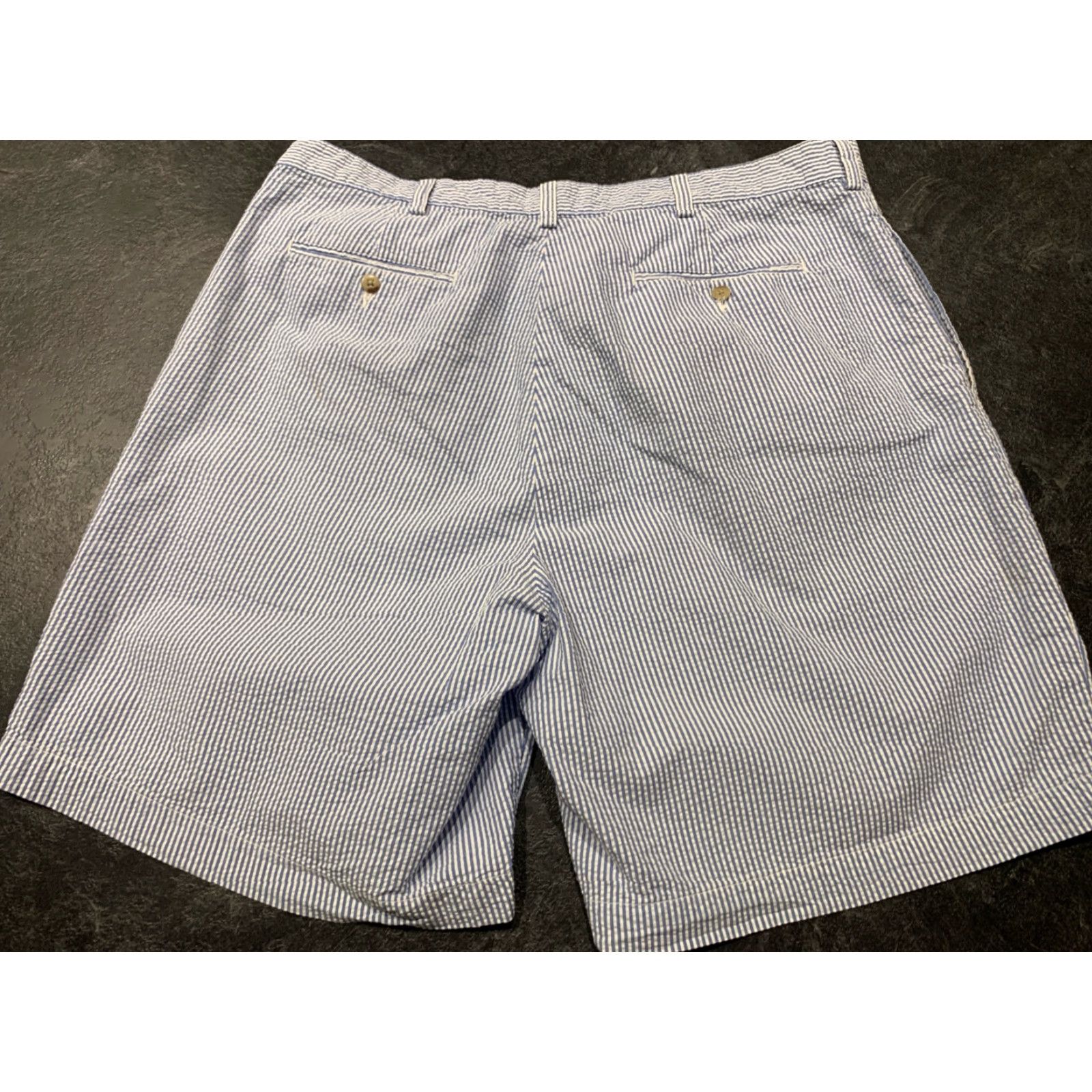 Polo Ralph Lauren VINTAGE Polo Ralph Lauren Mens Shorts Seersucker Cotton Blue White Stripe Summer Size 38 Casual Size US M / EU 48-50 / 2 - 2 Thumbnail