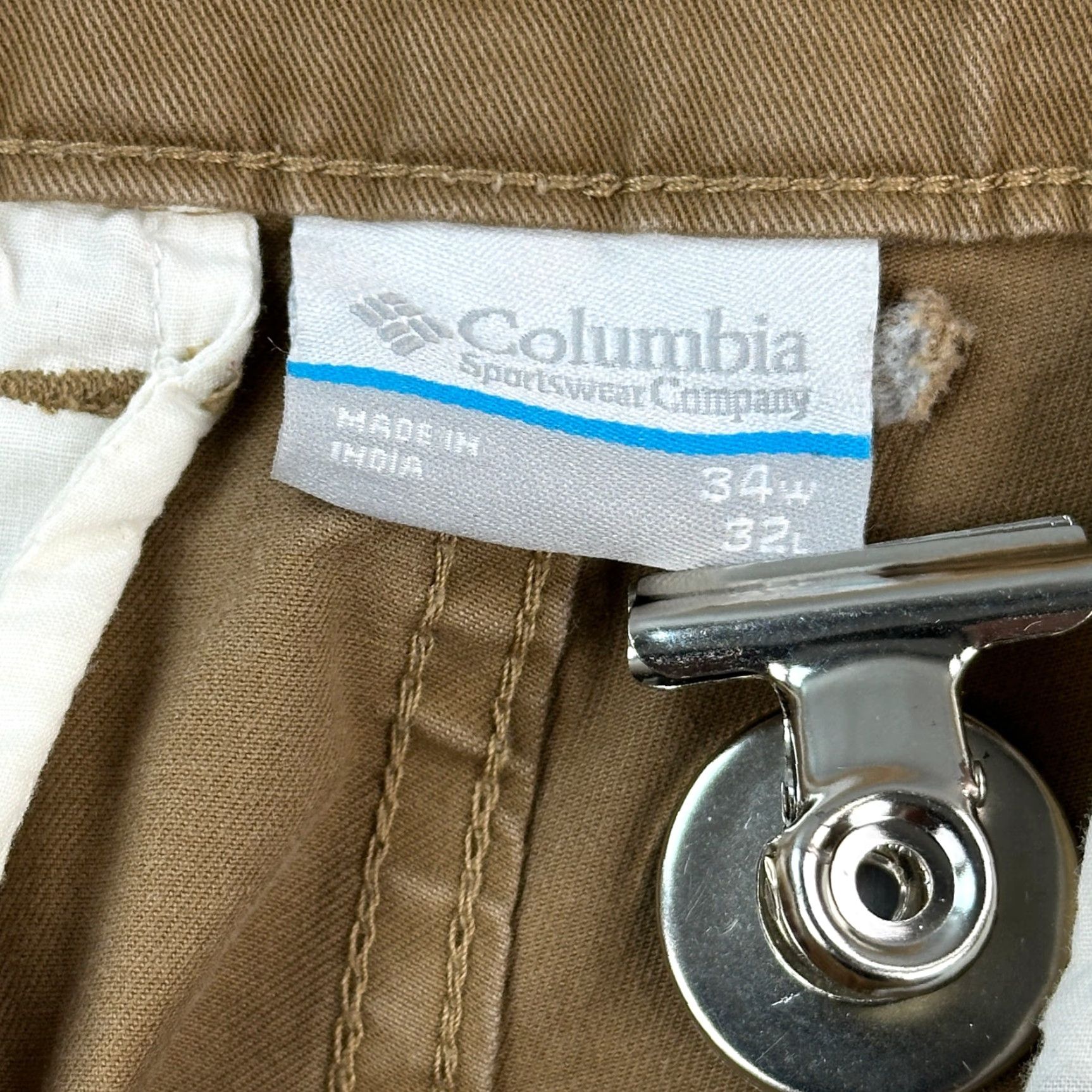 Vintage Columbia Pants Mens Cargo Straight Fit 34x32 Tan Brown Regular 36x31 Stretch Utility Outdoor Casual Workwear Size US 34 / EU 50 - 6 Thumbnail
